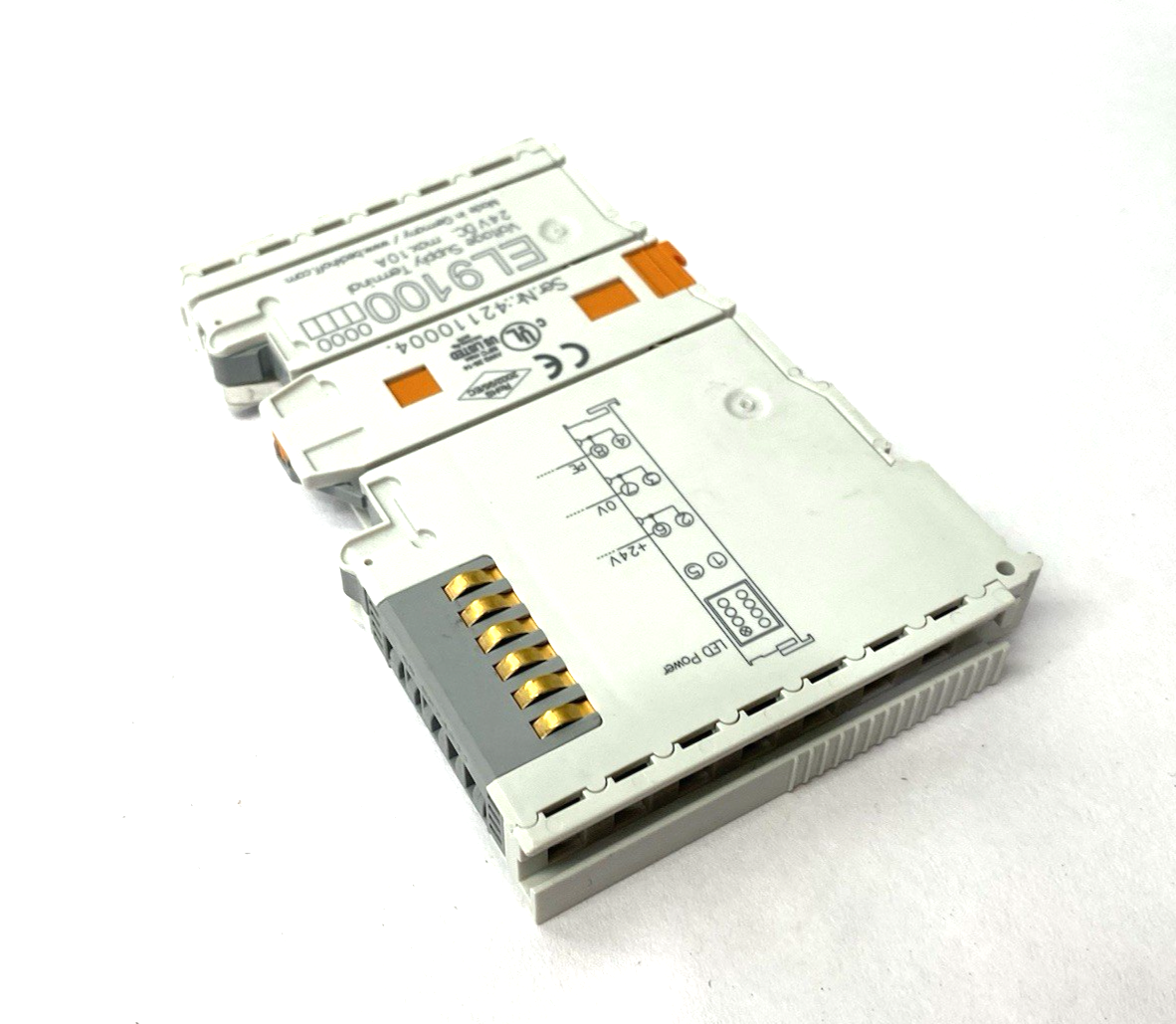 Beckhoff EL9100 Potential Supply/Voltage Supply Terminal Module, 24VDC 10A - Maverick Industrial Sales