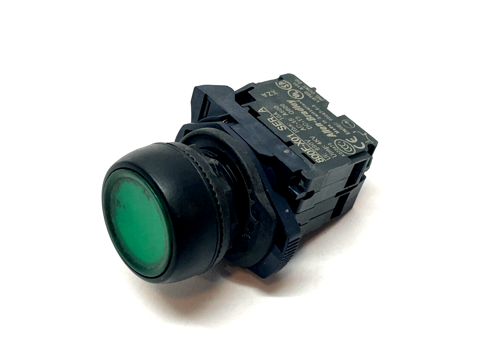 Allen Bradley 800FP-LF3 Pushbutton Green w/ 800F-N3G Ser. B Lamp - Maverick Industrial Sales