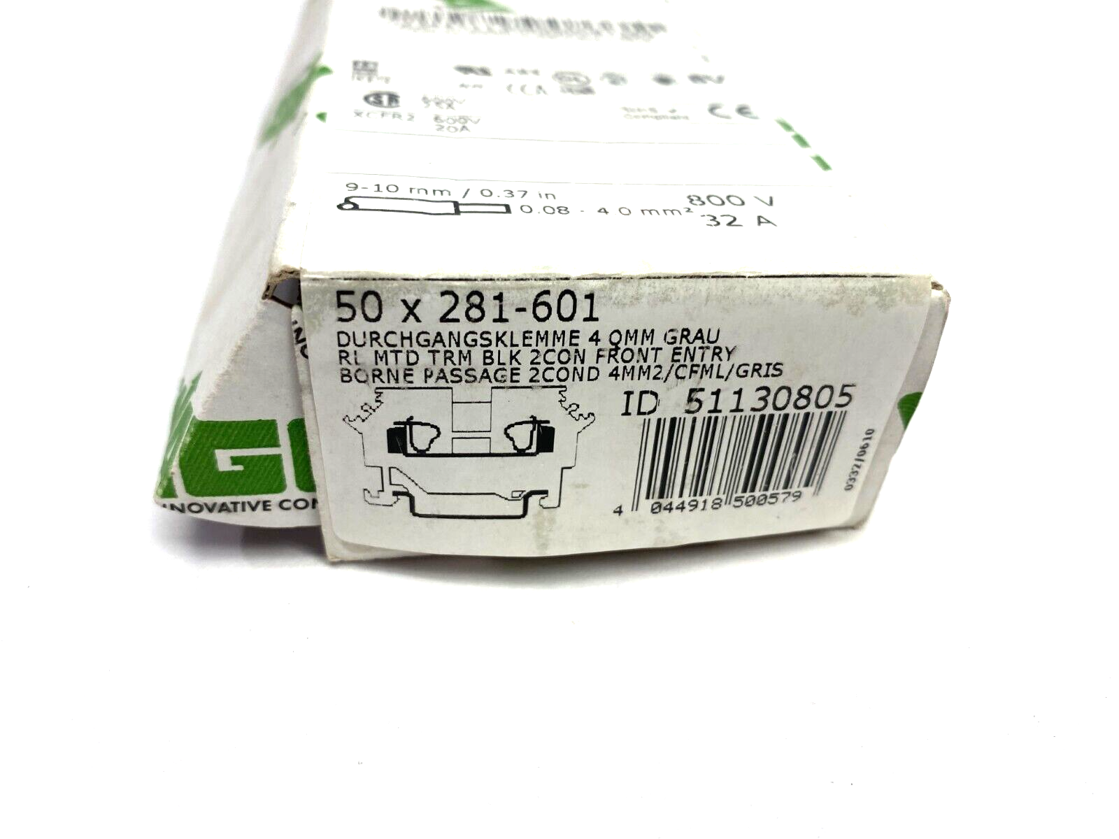 Wago 281-601 Feed-Through Terminal Block 2-Conductor GRAY BOX OF 50 - Maverick Industrial Sales