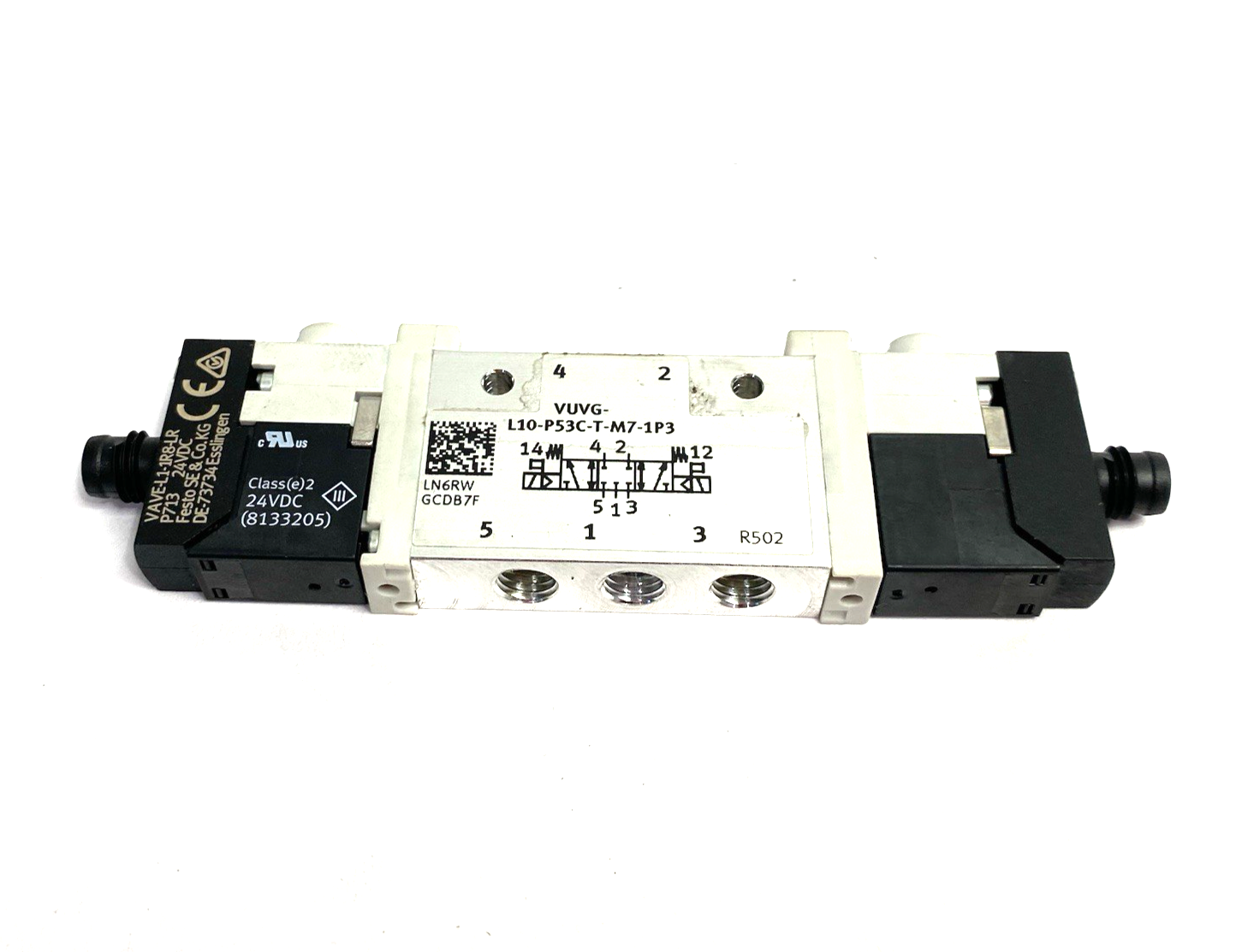 VUVG-L10-P53C-T-M7-1P3 | Festo Air Pilot Control Solenoid Valve 5/3 Closed 566476 - Used - Maverick Industrial Sales
