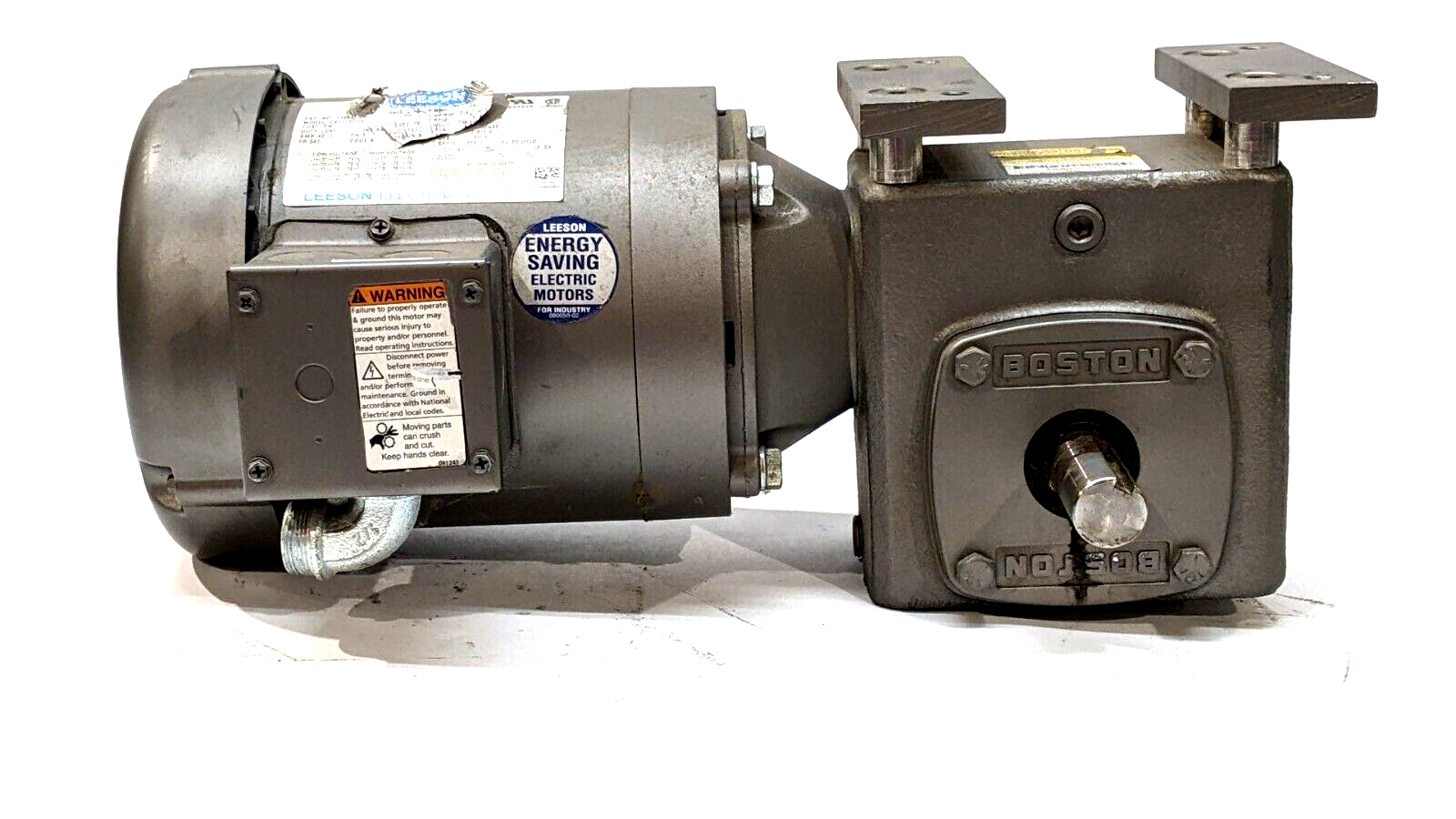 Leeson 110047.00 Electric Motor w/Boston Gear F721B-40K-B5-J Speed Reducer - Maverick Industrial Sales
