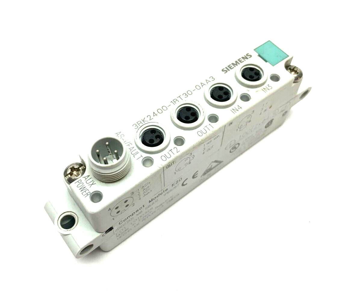 3RK2400-1BT30-0AA3 | Siemens AS-i Compact Module K20 Digital A/B slave, 2 DI/2 DQ - Used - Maverick Industrial Sales