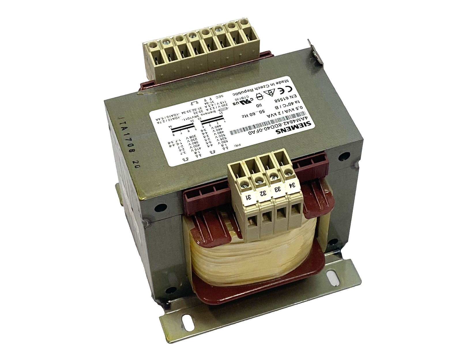 Siemens 4AM4842-8DD40-0FA0 Transformer Multi-Tap 208-550VAC - Maverick Industrial Sales