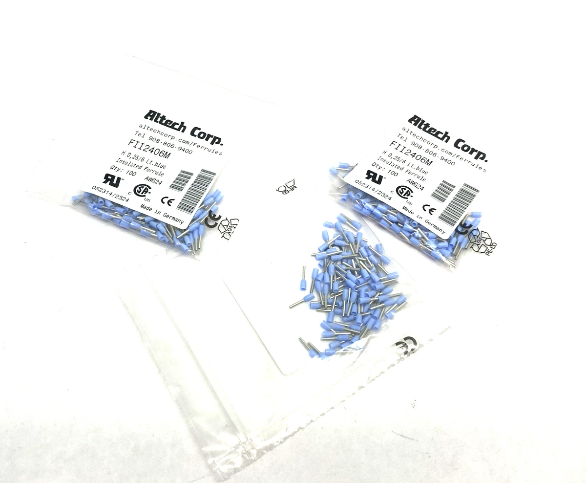 FII2406M | Altech Insulated Crimp Ferrule 24AWG/0.25sqmm 100-PACK, LOT OF 3 - New - Maverick Industrial Sales
