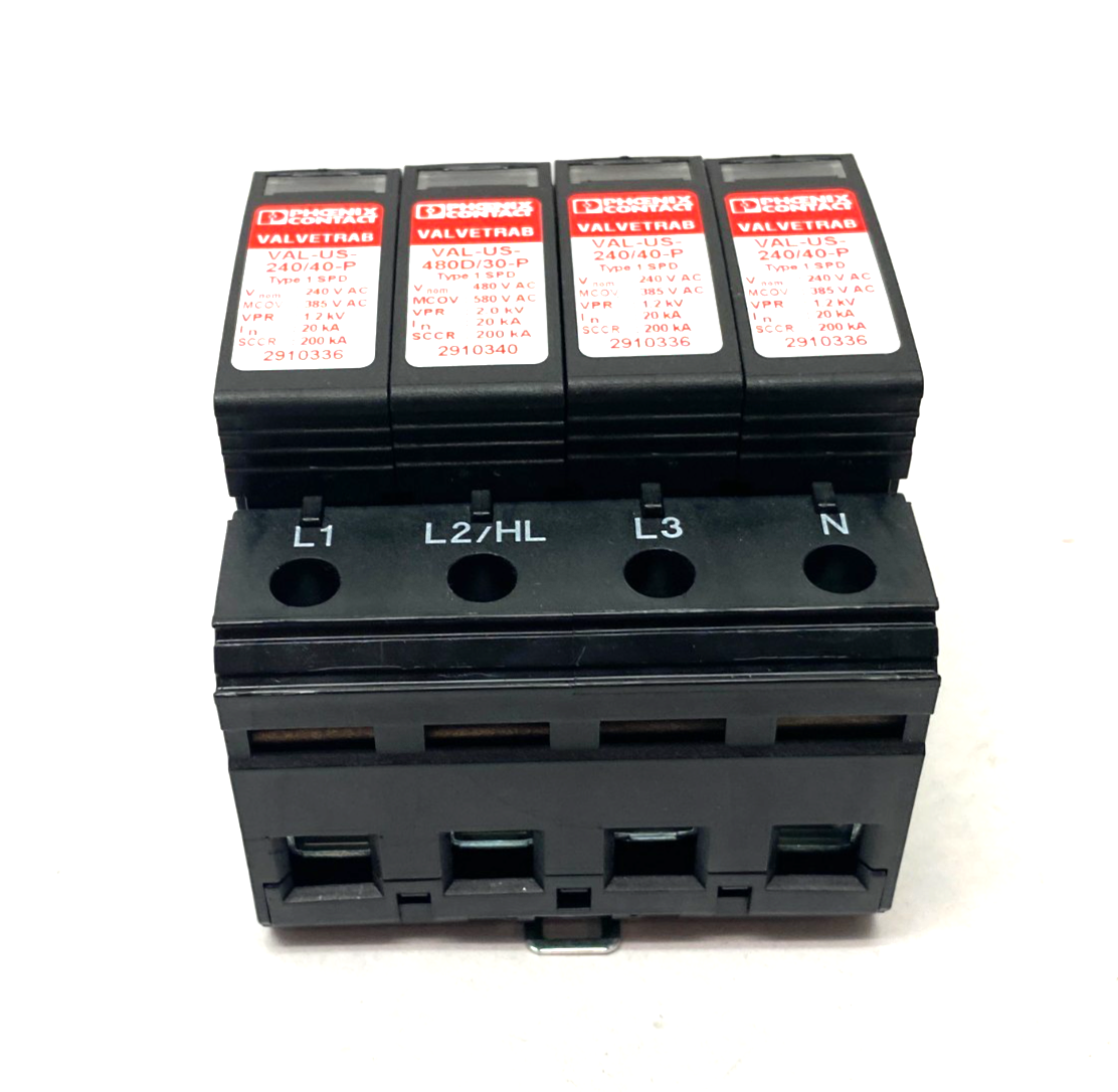 Phoenix Contact VAL-US-480HLD/30/3+1V-FM Surge Protection Device 4-Chan 2910387 - Maverick Industrial Sales