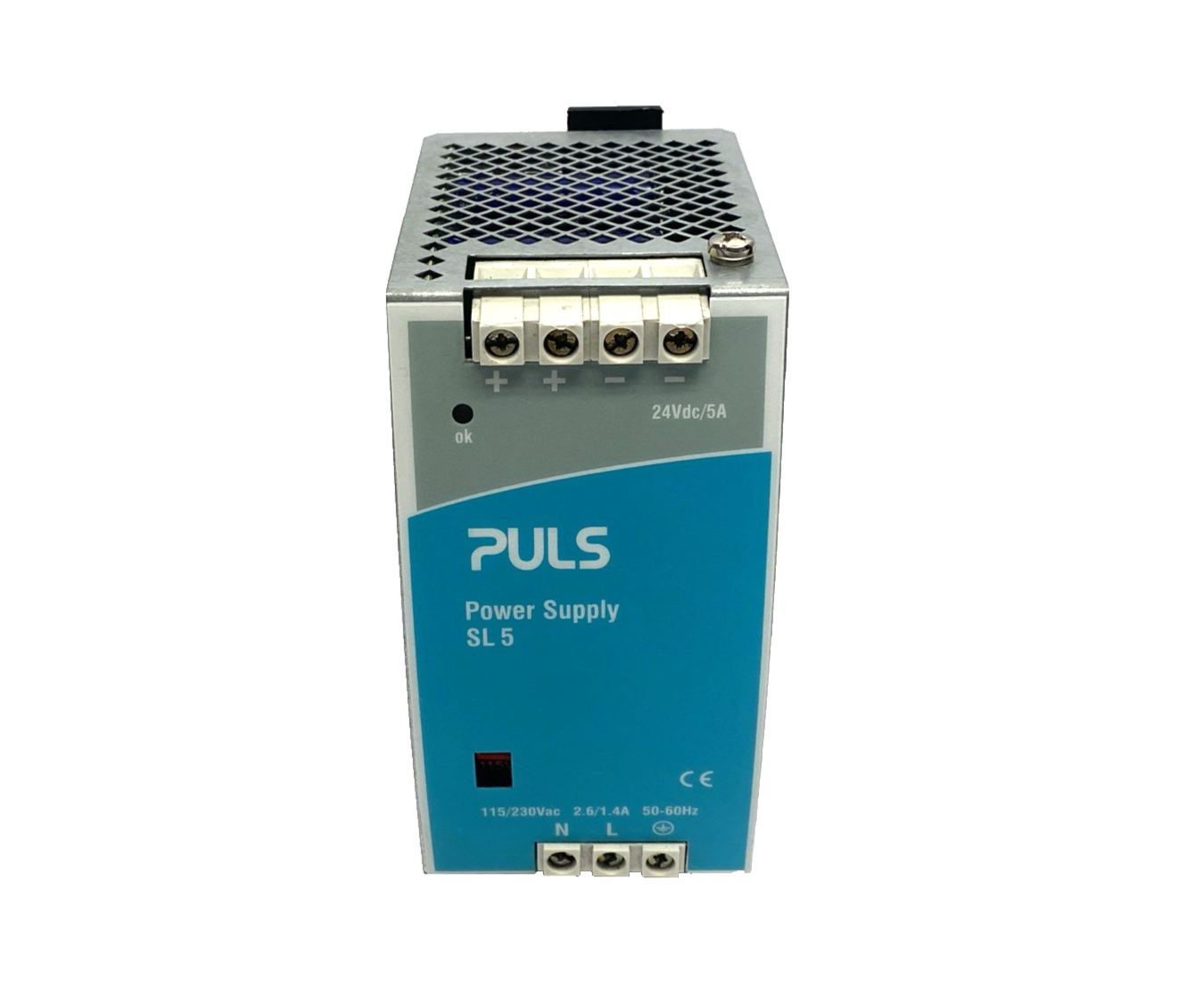SL5.100 | Puls Single Phase DIN Rail Power Supply 115/230VAC 24VDC 5A 120W - Used - Maverick Industrial Sales