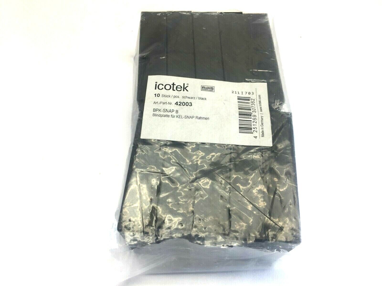 Icotek 42003 Black Cover Plate BPK-SNAP B Bag of 10 - Maverick Industrial Sales