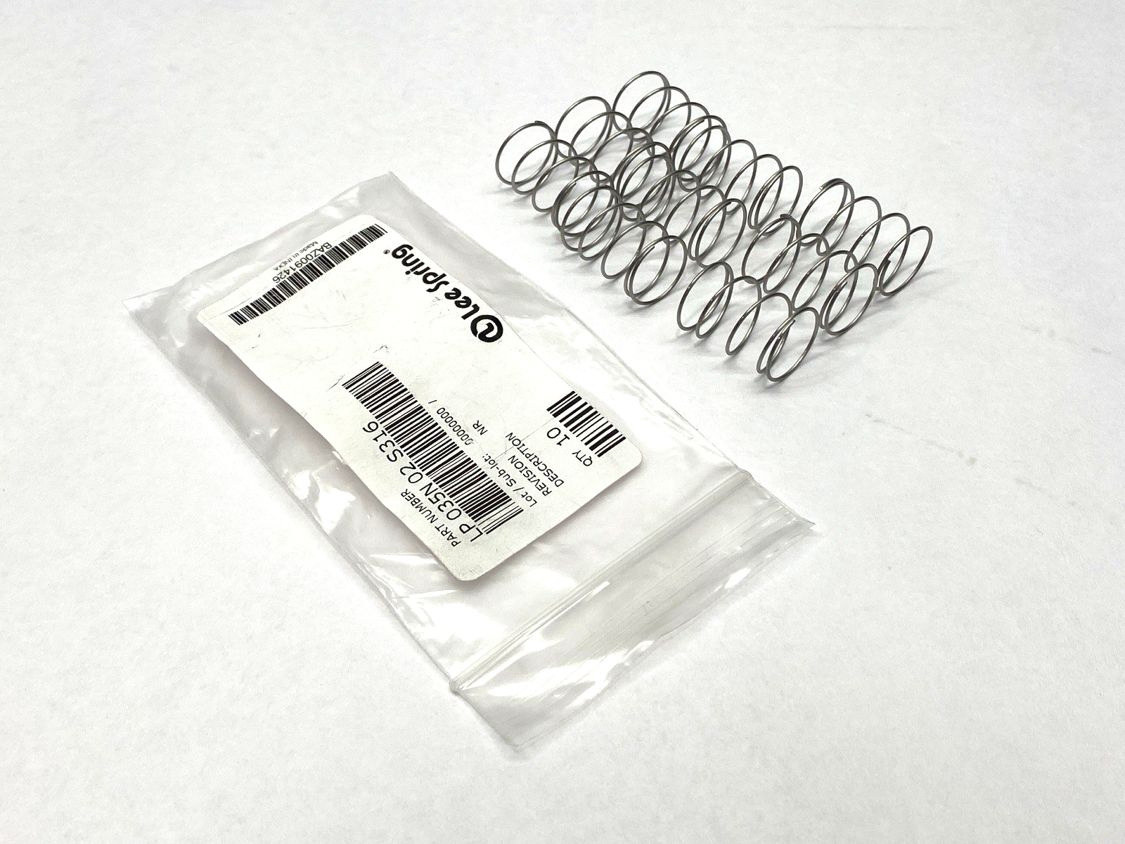 Lee Spring LP 035N 02 S316 Compression Spring 1" x .72" OD x .203" H LOT OF 9 - Maverick Industrial Sales