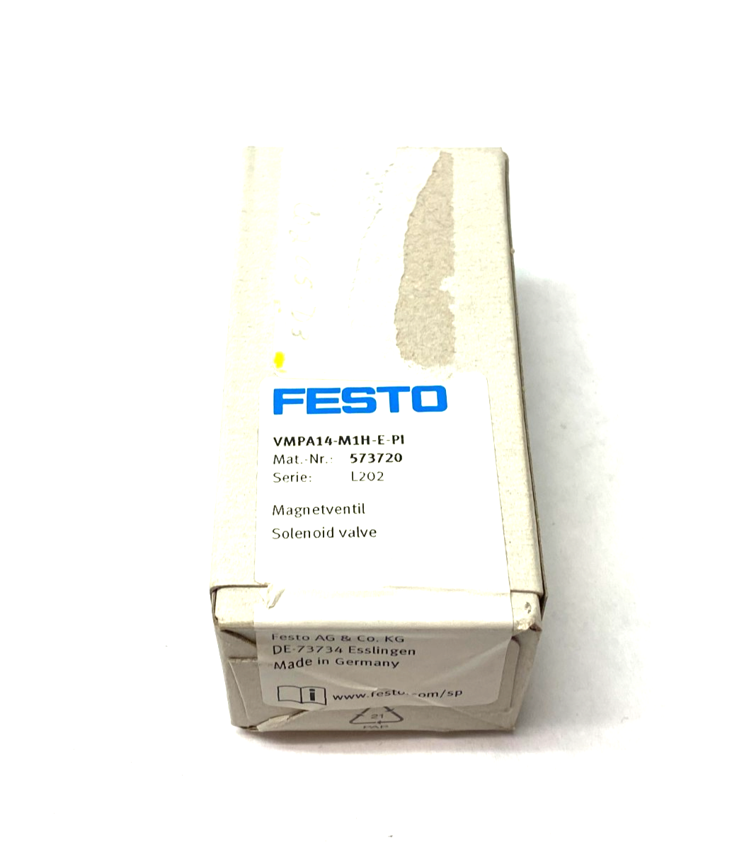 Festo VMPA14-M1H-E-PI Solenoid Valve, 5/3, Exhausted, 573720 - Maverick Industrial Sales