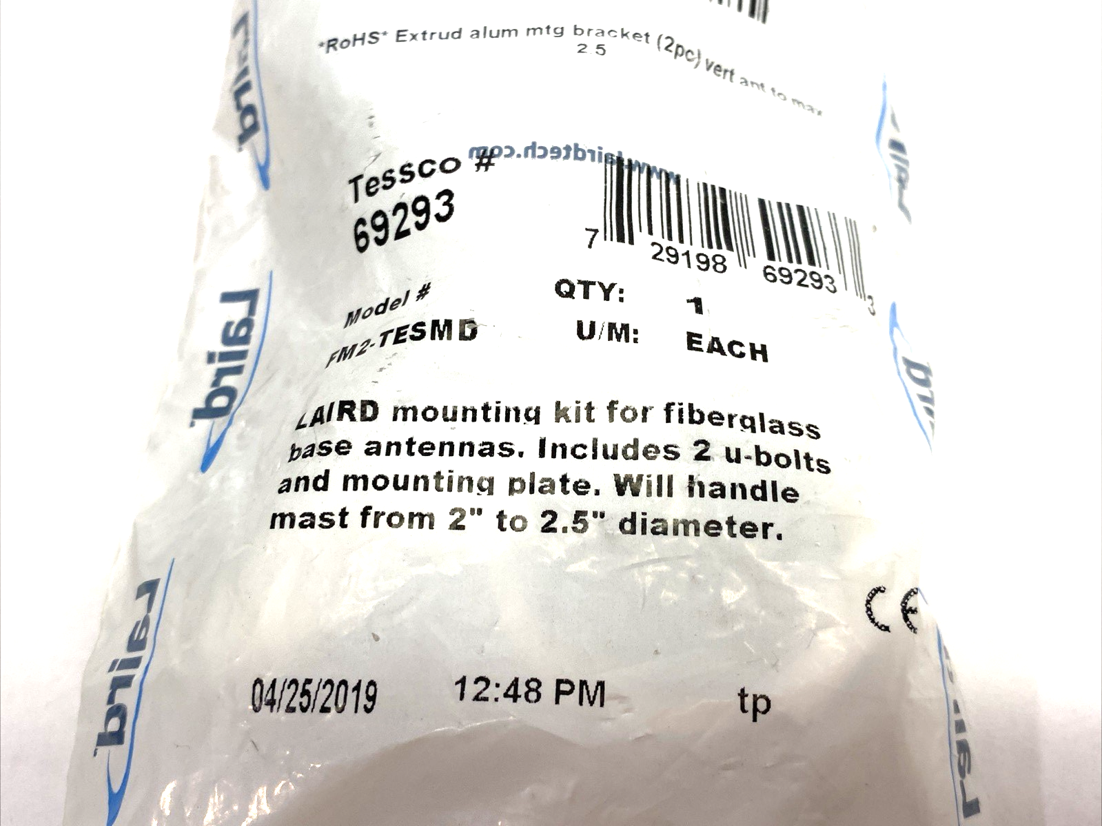 TE-Connectivity Laird FM2-TESMD Mounting Kit for Antennas, Tessco 69293 2-PACK - Maverick Industrial Sales