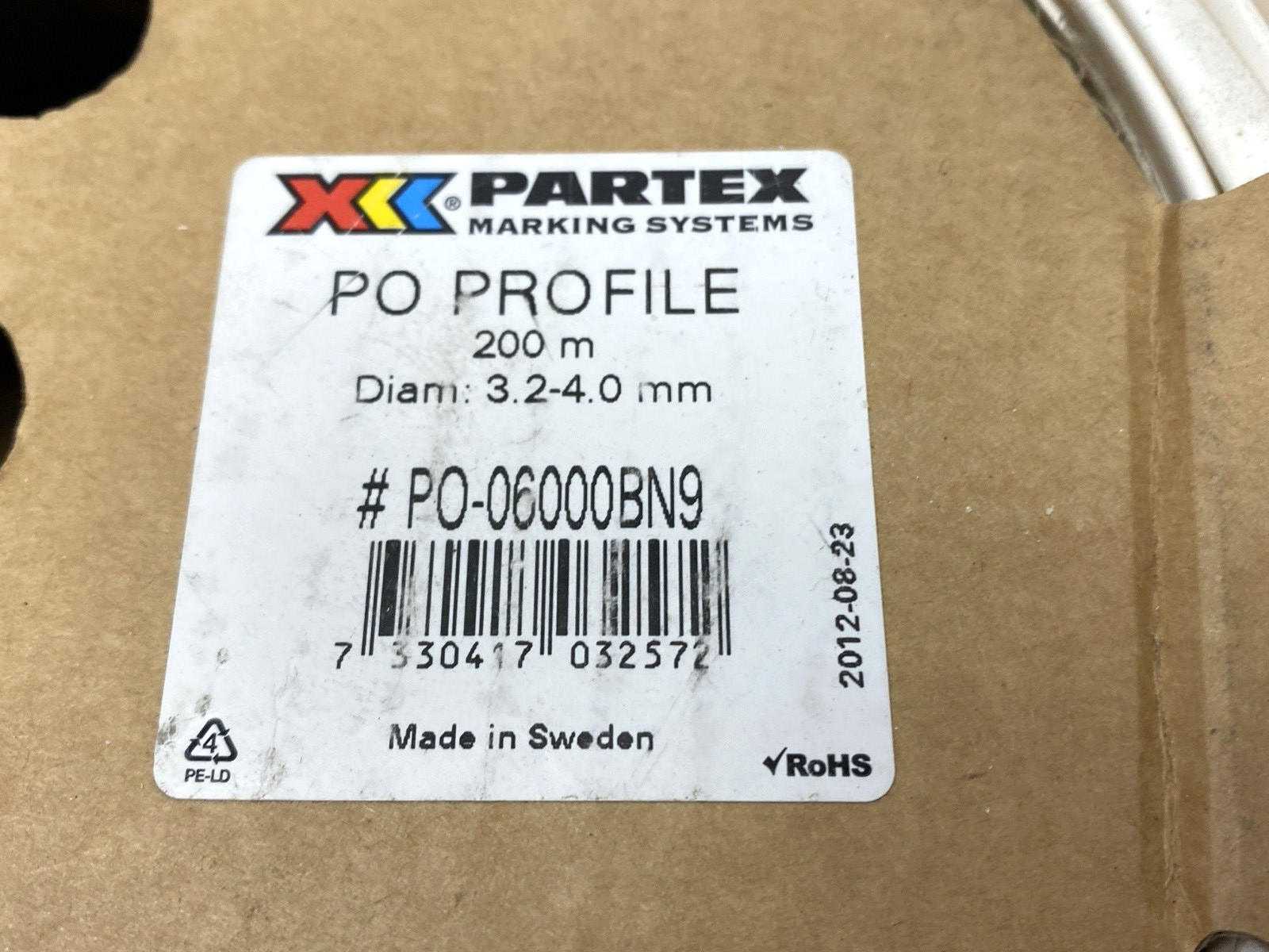 PO-06000BN9 | Partex PO Profile Oval Tube Markers White 3.2-4mm Diameter 200m - New Other - Maverick Industrial Sales
