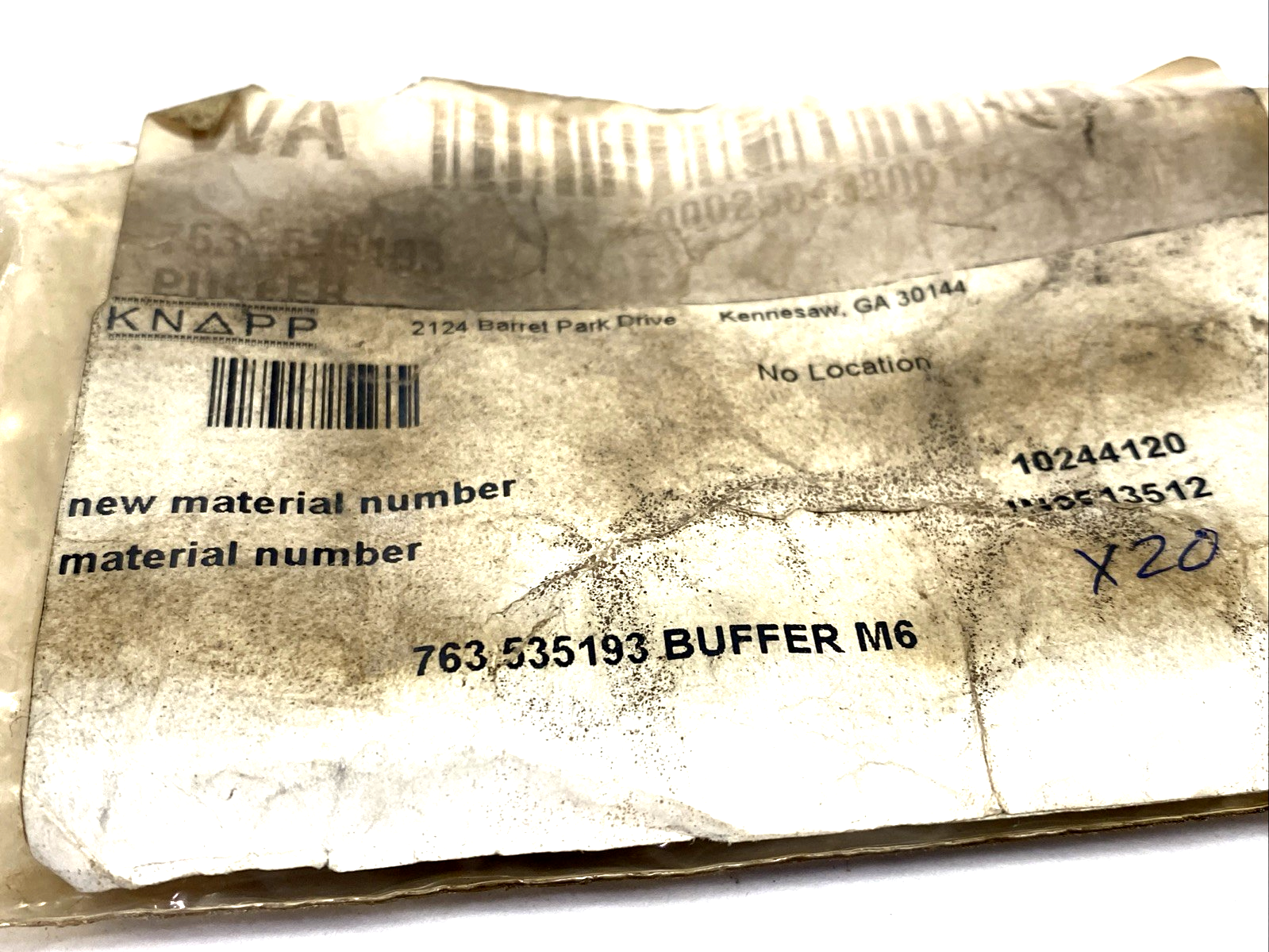 Knapp 763 535193 Buffer M6 Thread, 20mm Dia. x 15mm Tall 10244120 LOT OF 18 - Maverick Industrial Sales