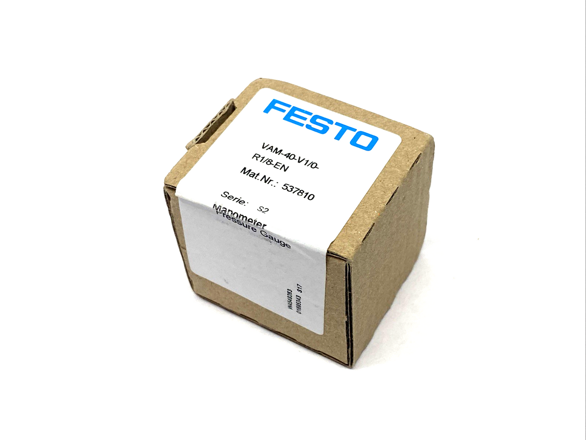 Festo VAM-40-V1/0-R1/8-EN Vacuum Gauge Size 40, R1/8 Connection, 537810 - Maverick Industrial Sales