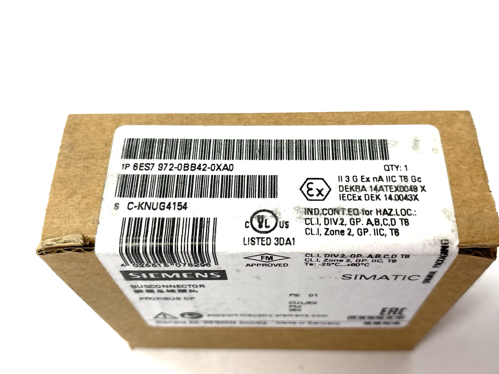 Siemens 6ES7972-0BB42-0XA0 SIMATIC DP PROFIBUS Bus Connector, 35-Degree RS485 - Maverick Industrial Sales