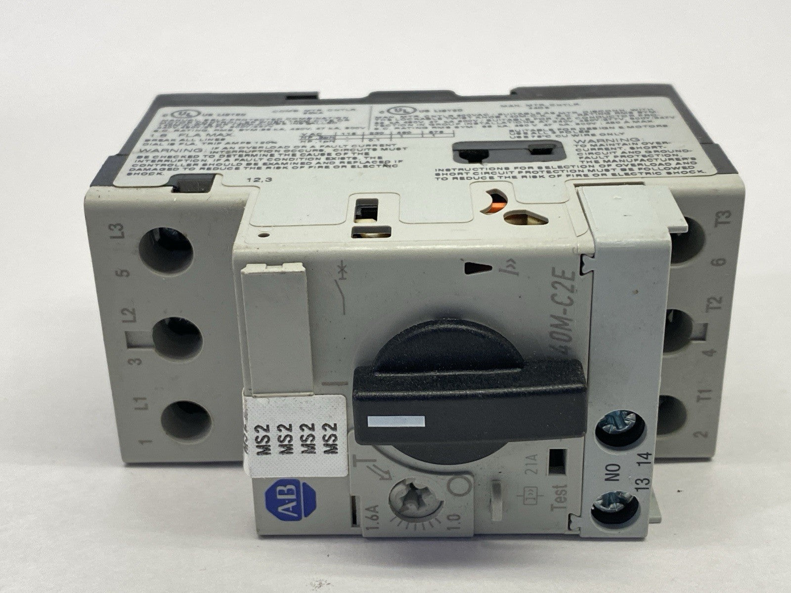 140M-C2E-B16 | Allen Bradley Ser B Motor Starter 1-1.6A w/ 140M-C-AFA10 Contact - Used - Maverick Industrial Sales
