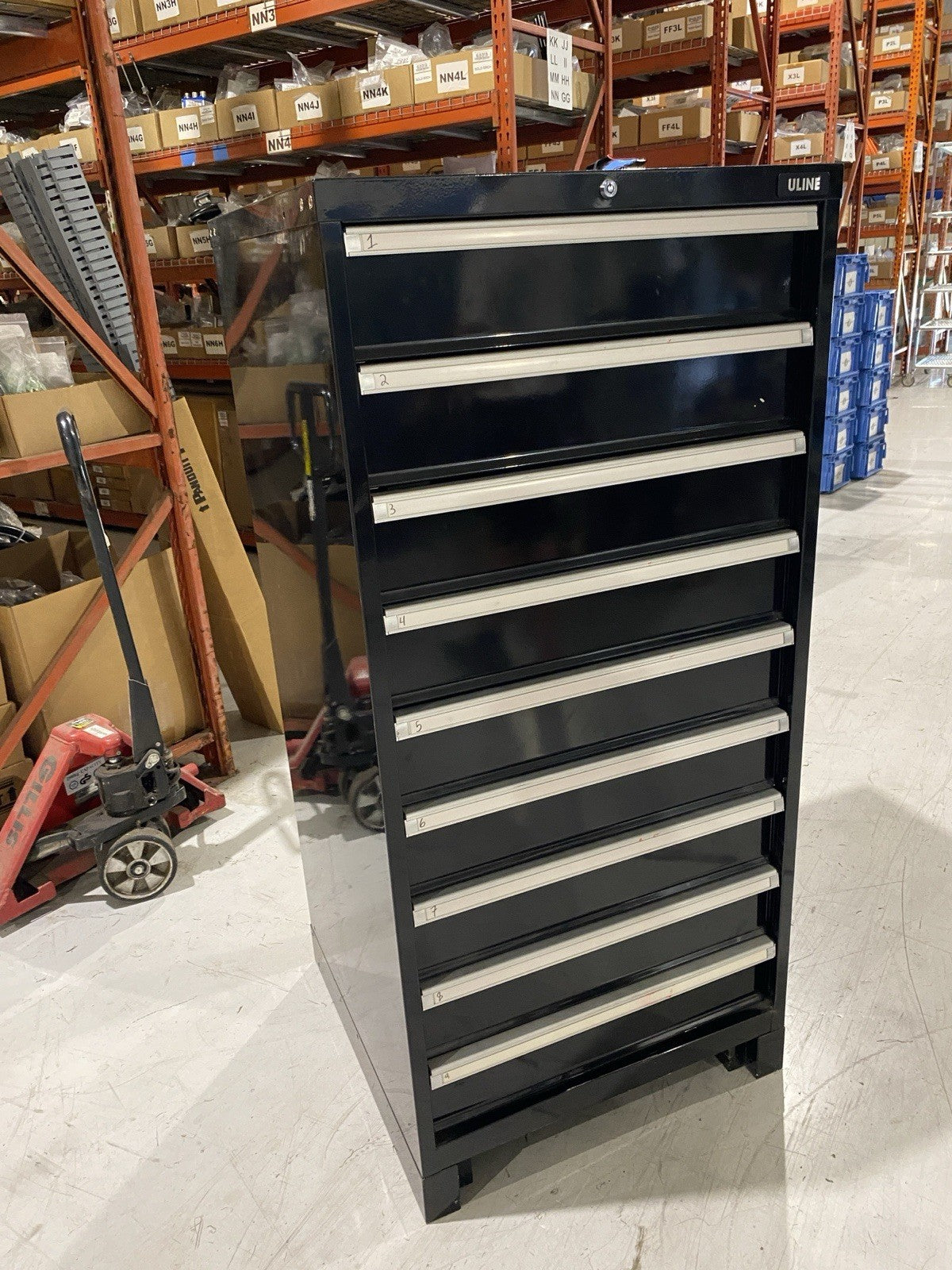 ULINE H-8422 Modular Drawer Cabinet 9 Drawer 29 x 29 x 62" - Maverick Industrial Sales