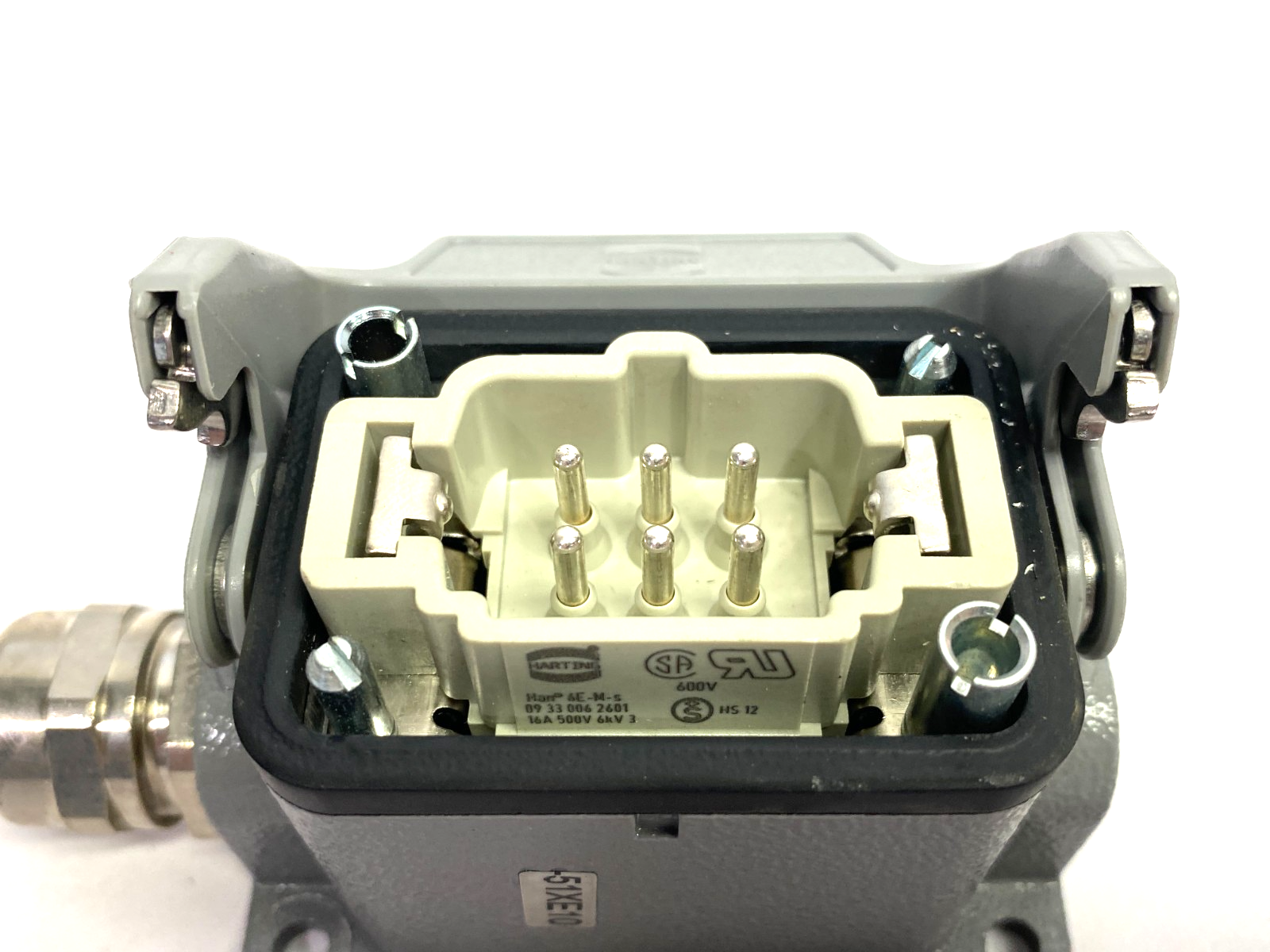 Harting 19300061250 Han 6 B-Base Surface-LC 1 Lever 1xM20 w/ 09330062601 Insert - Used - Maverick Industrial Sales