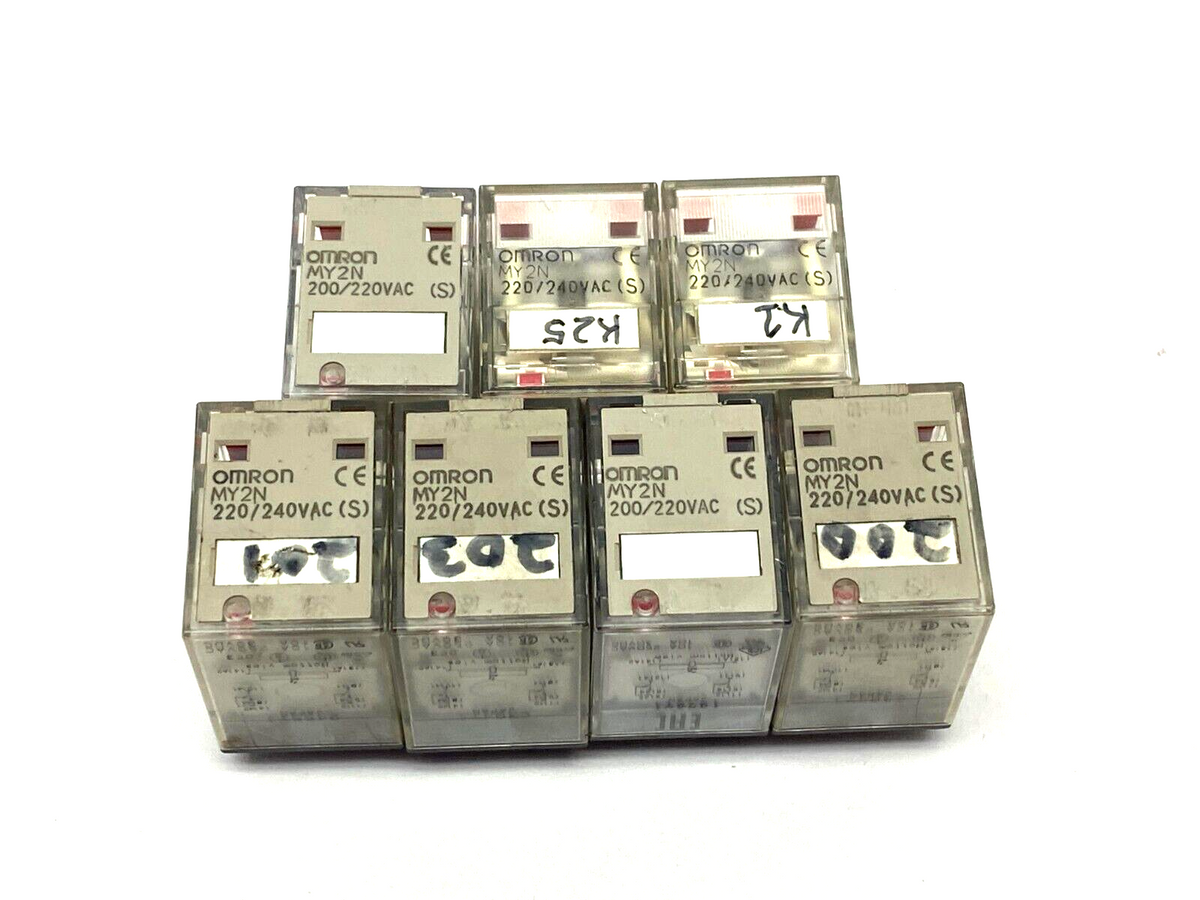 MY2N | Omron Universal Relay 200/240VAC LOT OF 7 - Used - Maverick Industrial Sales