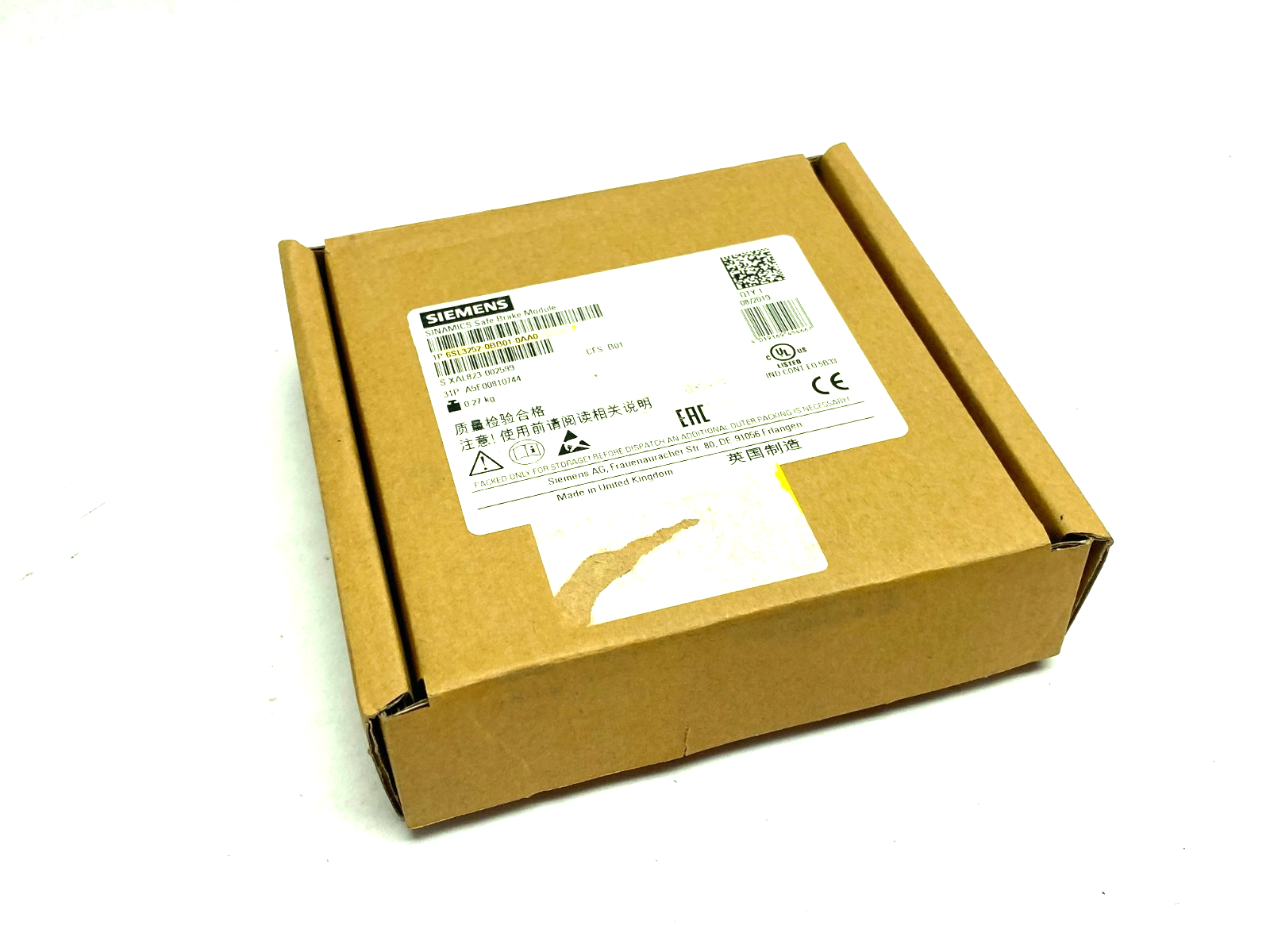 Siemens 6SL3252-0BB01-0AA0 SINAMICS Safe Brake Relay for Power Module - Maverick Industrial Sales