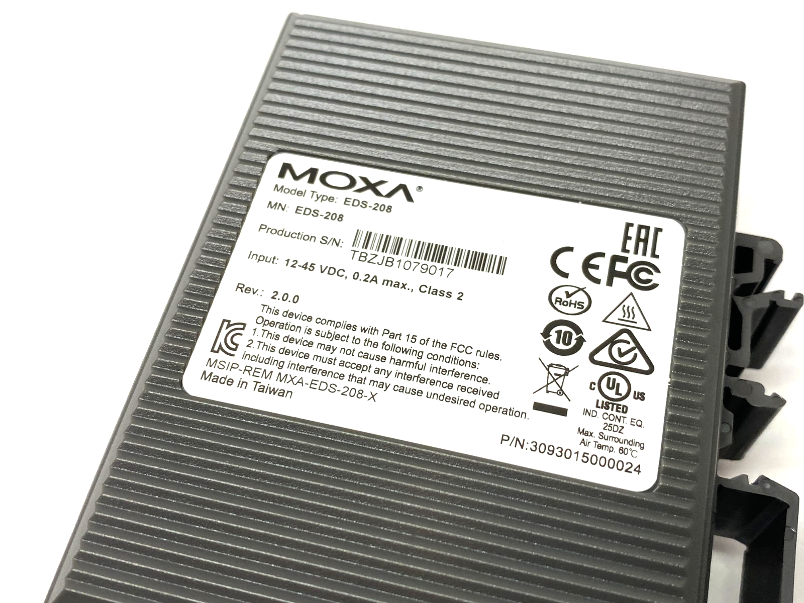 Moxa EDS-208 8-Port Entry-level Unmanaged Ethernet Switch - Maverick Industrial Sales