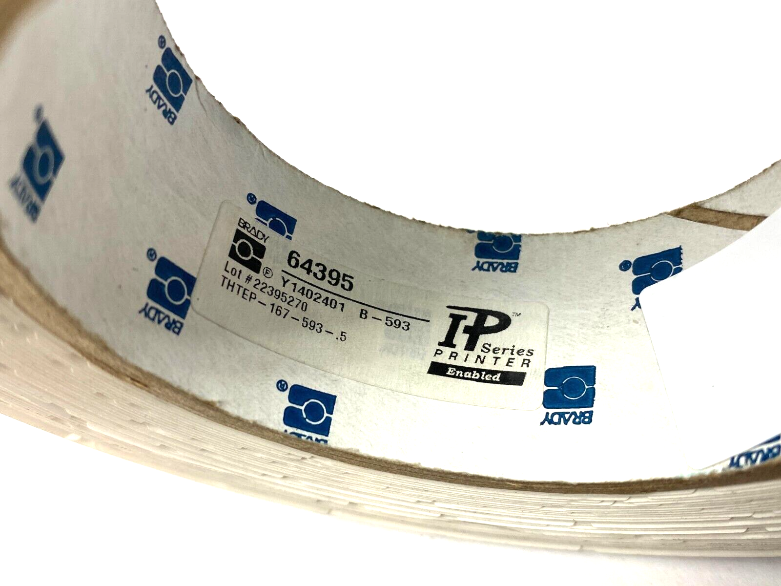 Brady THTEP-167-593-.5 IP Ser Printer Labels 1.5" x 1.2" White APPROX 400 LABELS - Maverick Industrial Sales