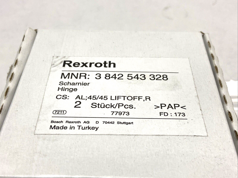 Bosch Rexroth 3842543328 Liftoff Hinge AL 45/45 PKG OF 2 - Maverick Industrial Sales