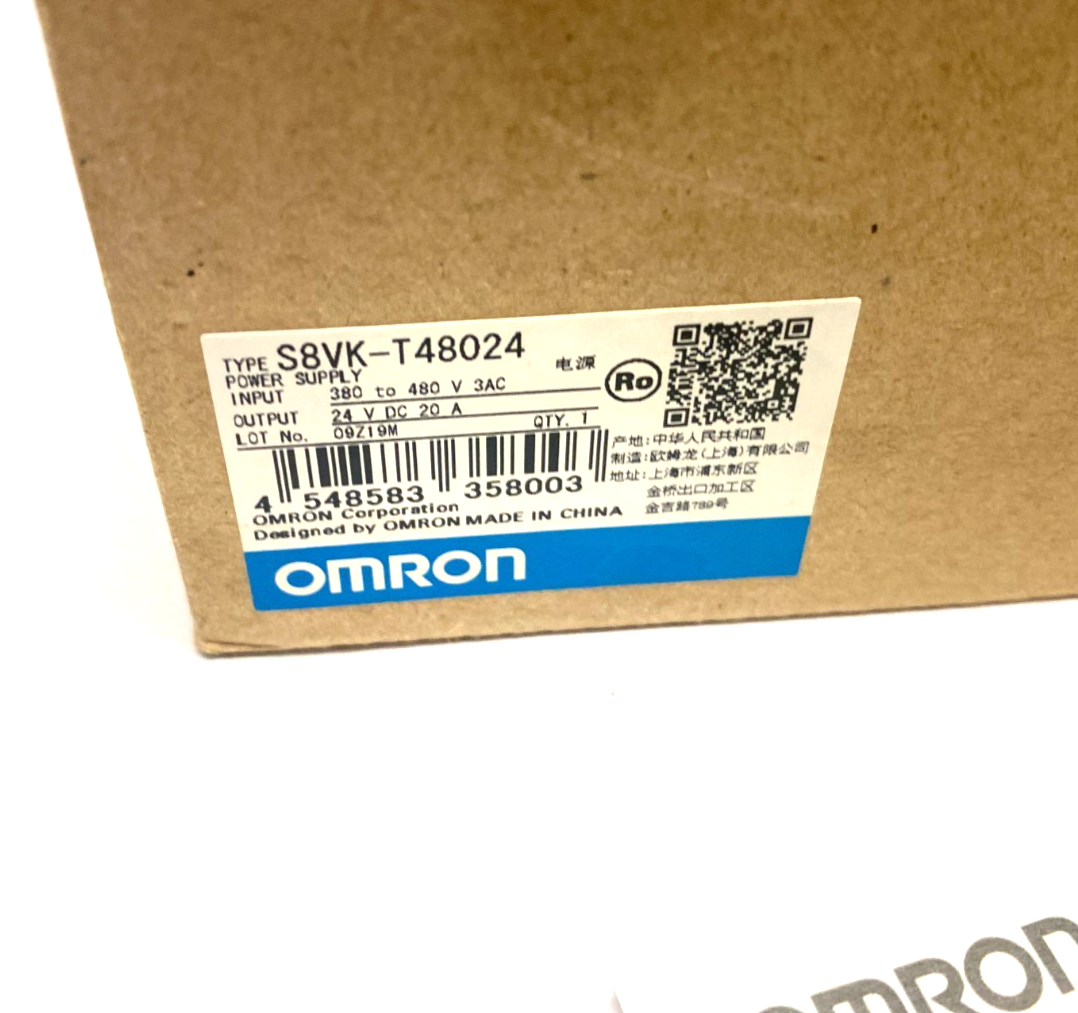 Omron S8VK-T48024 Switch Mode Power Supply, 480W Capacity, 24V Output - Maverick Industrial Sales