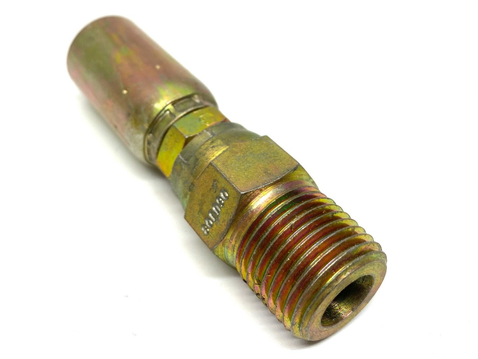 Eaton Weatherhead 06U-J08 Male Pipe Swivel Crimp Fitting Steel 3/8" ID x 1/2" - Maverick Industrial Sales