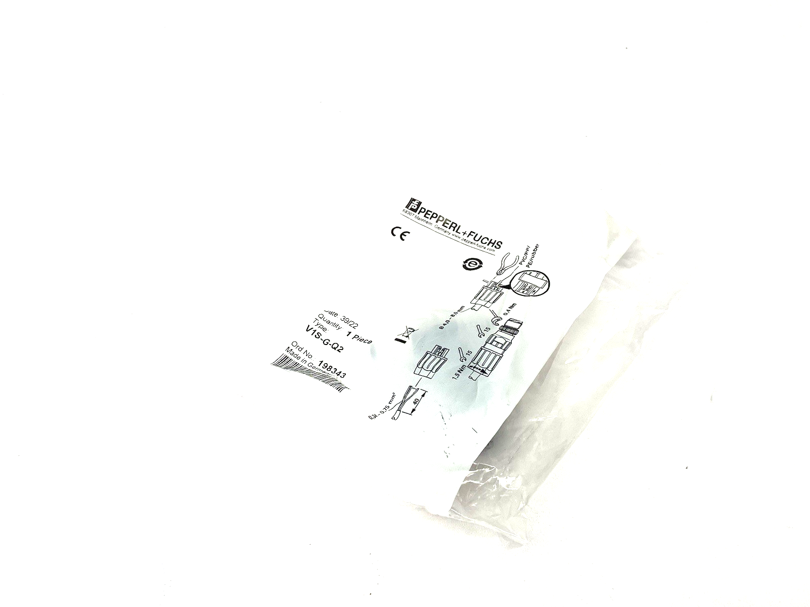 Pepperl+Fuchs VIS-G-Q2 Field Wireable Connector A-Coded M12 4-Pin 198343 - Maverick Industrial Sales