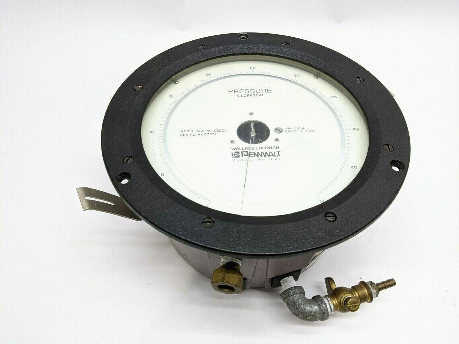 62C-4C-0200V | Wallace & Tiernan Pennwalt Pressure Kilopascal Gauge 0-50 - Used - Maverick Industrial Sales