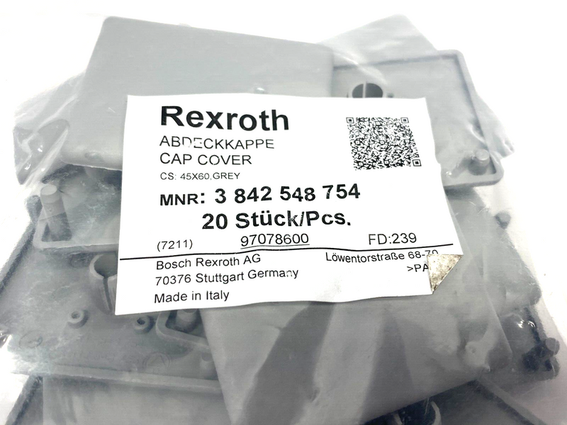 Bosch Rexroth 3842548754 Extrusion Profile Cap Cover GREY 45X60 PKG OF 20 - Maverick Industrial Sales