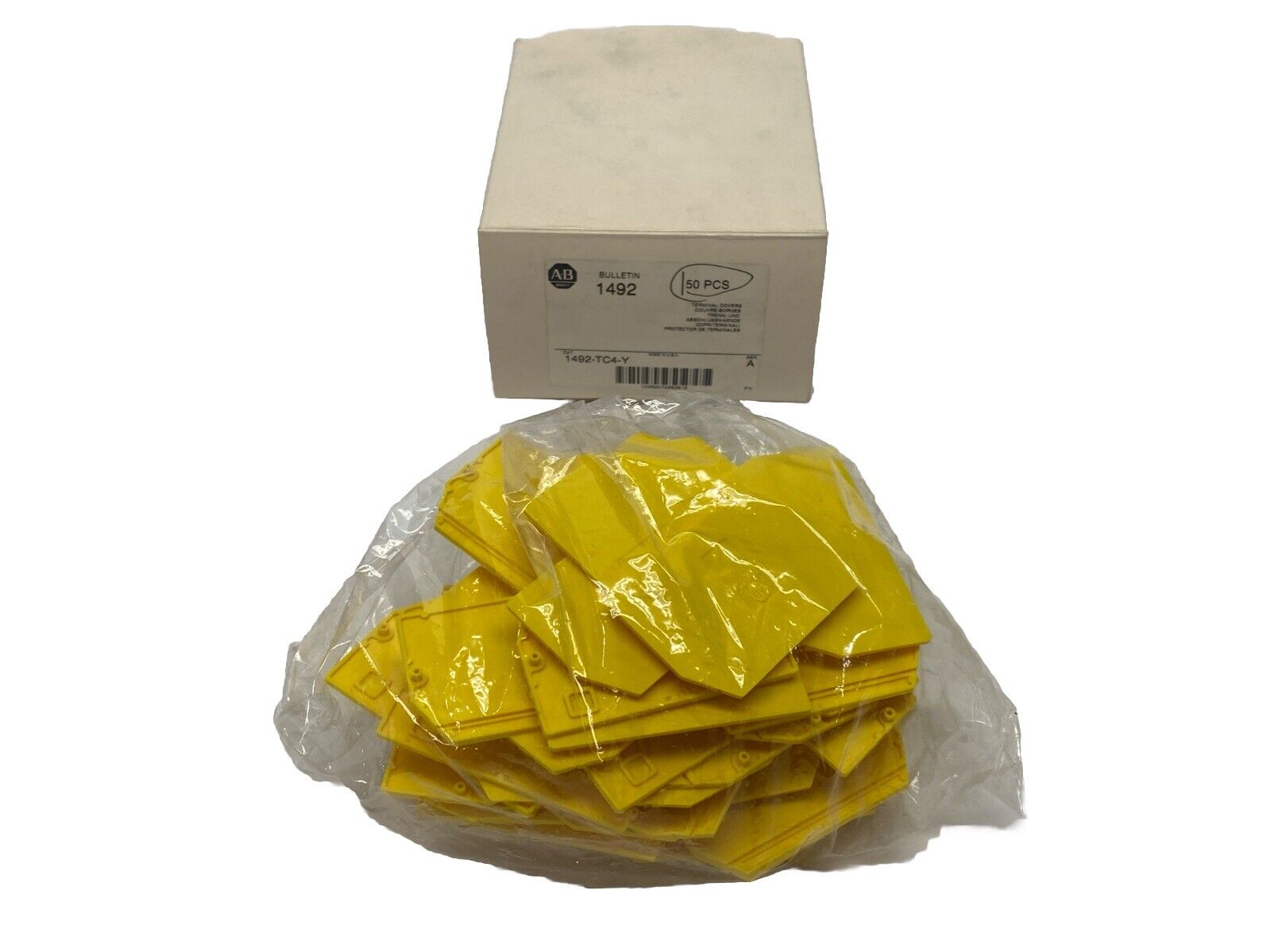 Allen Bradley 1492-TC4-Y Ser A Terminal Covers Yellow LOT OF 50 - Maverick Industrial Sales