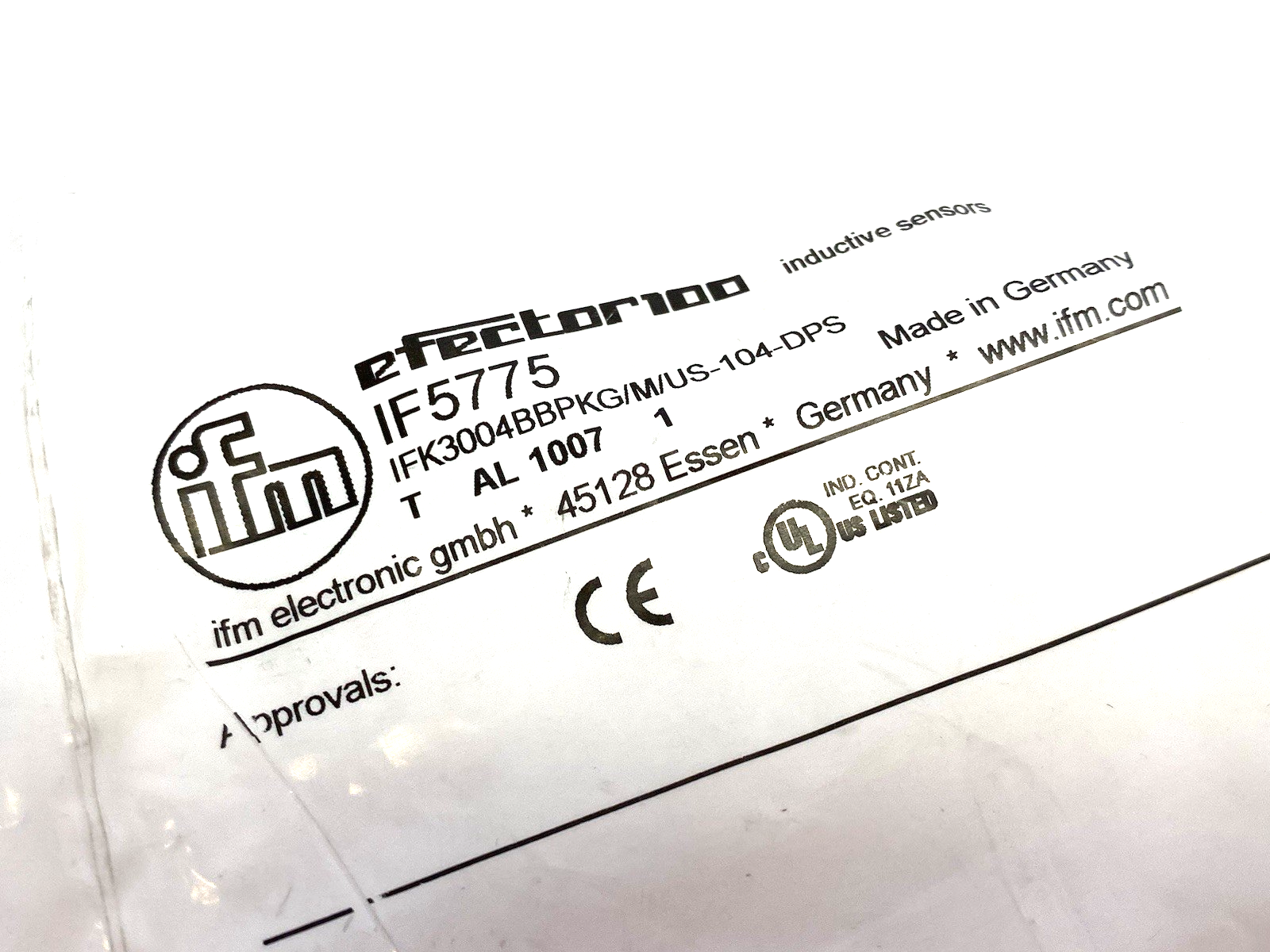 IF5775 | Ifm Inductive Sensor M12 Barrel PNP N.O., IFK3004BBPKG/US-104 - New - Maverick Industrial Sales