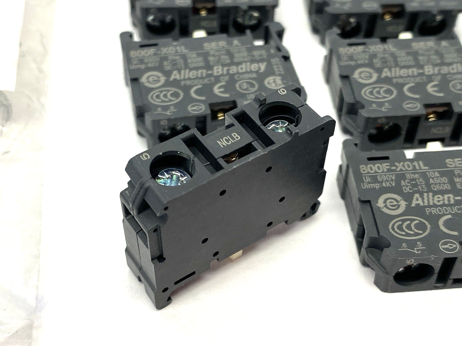 Allen Bradley 800F-X01L Ser. A Contact Cartridge Block PKG OF 8 - Maverick Industrial Sales