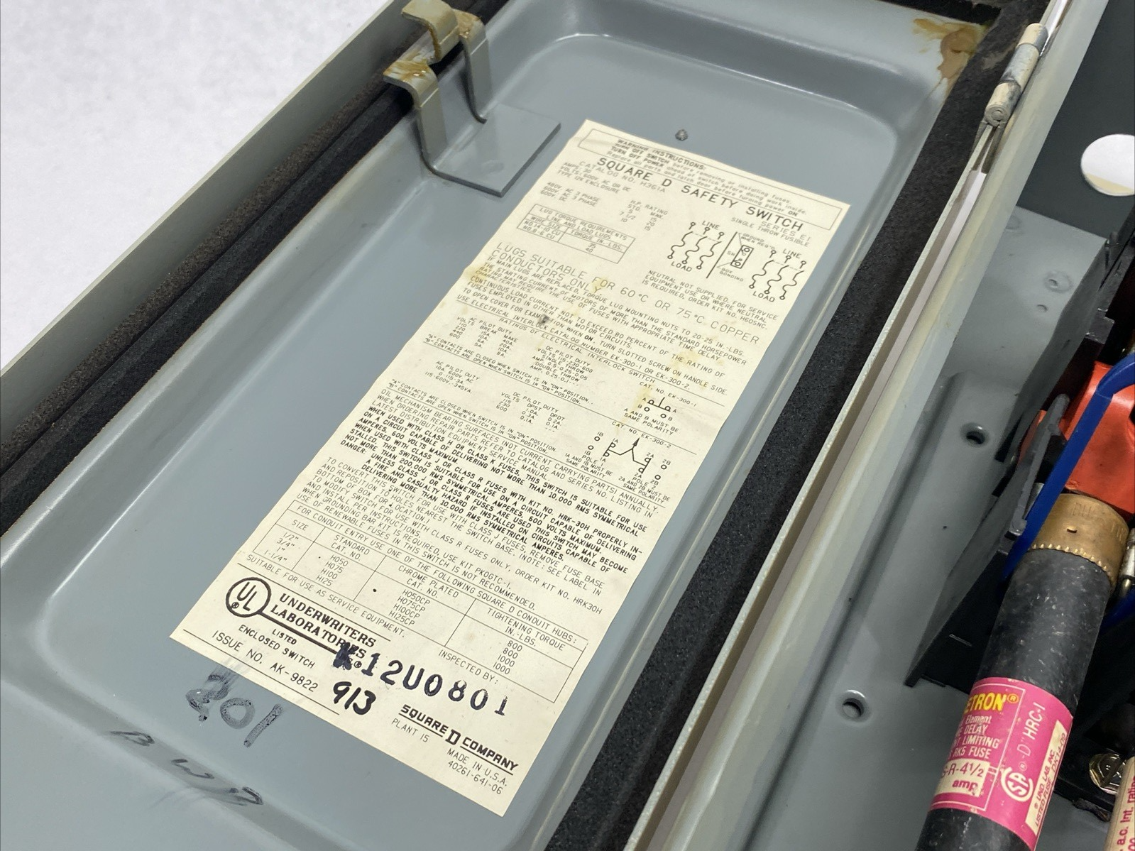 H361A | Schneider Square D Safety Switch, Heavy duty, Fusible, 30A 3-Pole 20HP - Used - Maverick Industrial Sales