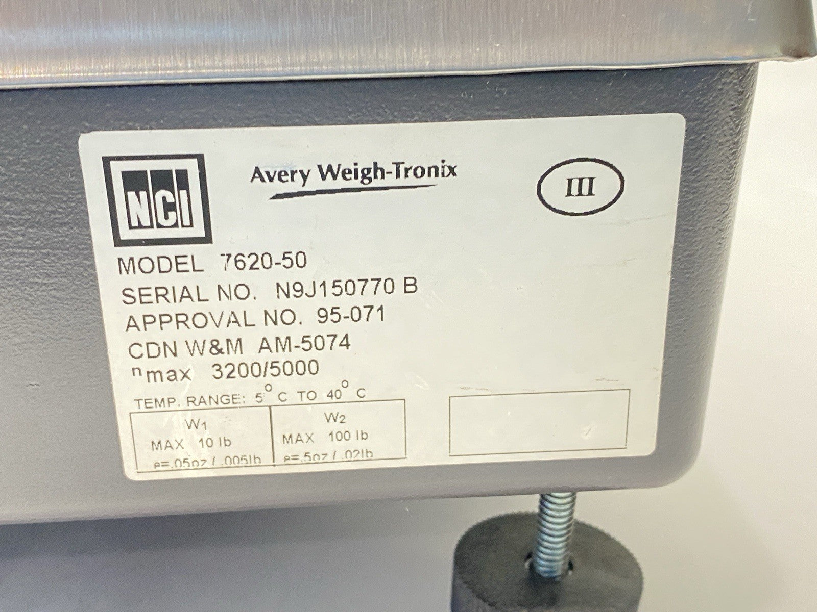Weigh-Tronix NCI 7620-50 Digital Scale With Power Supply 100lbs Max - Maverick Industrial Sales