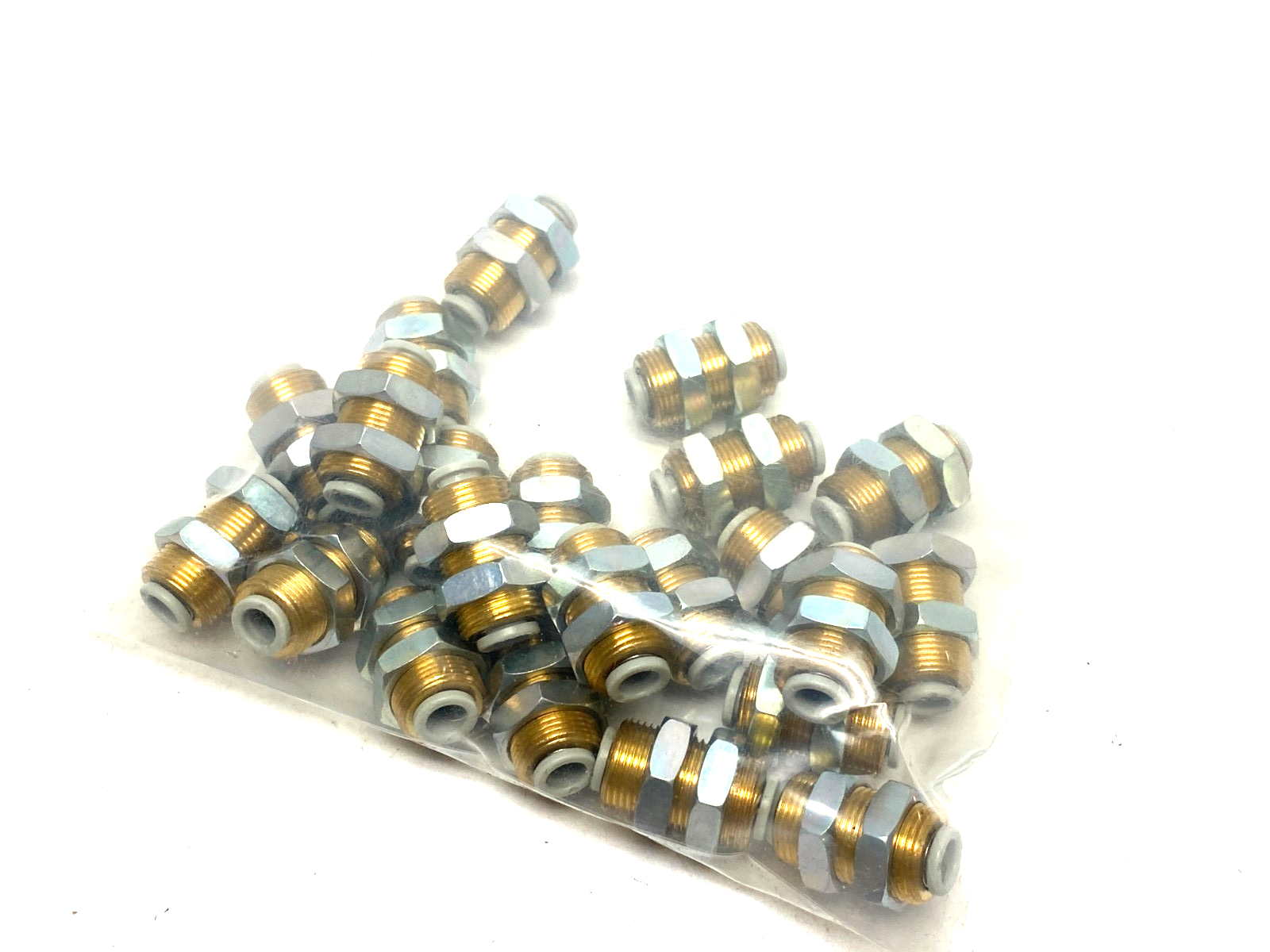 KQ2E06-00A | SMC Push-to-Connect Straight Bulkhead Union Fitting 6mm LOT OF 22 - New – Open box - Maverick Industrial Sales