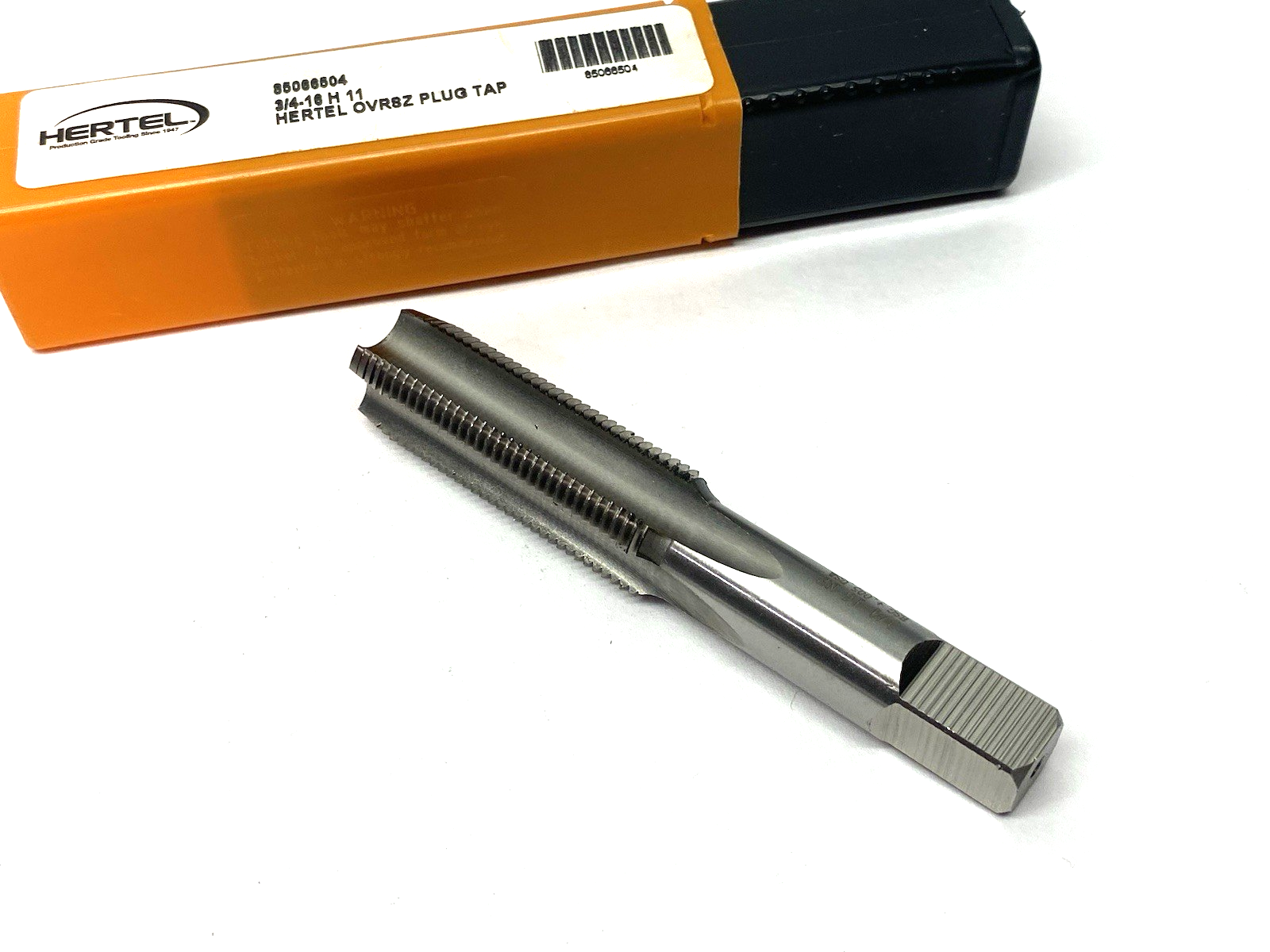 85066504 | Hertel Straight Flute Tap: 3/4-16 UNF, 4 Flute, Plug Chamfer High-Speed - New – Open box - Maverick Industrial Sales
