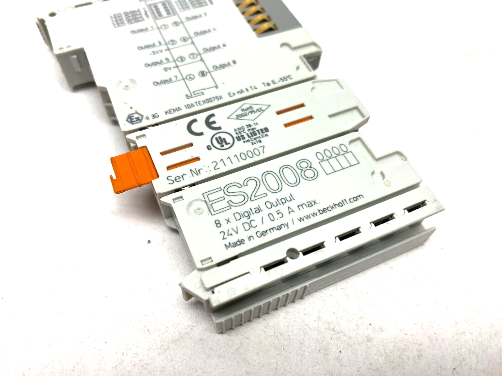 ES2008 | Beckhoff EtherCAT Terminal 8 Channel Digital Output NO FEED IN TERMINAL - Used - Maverick Industrial Sales