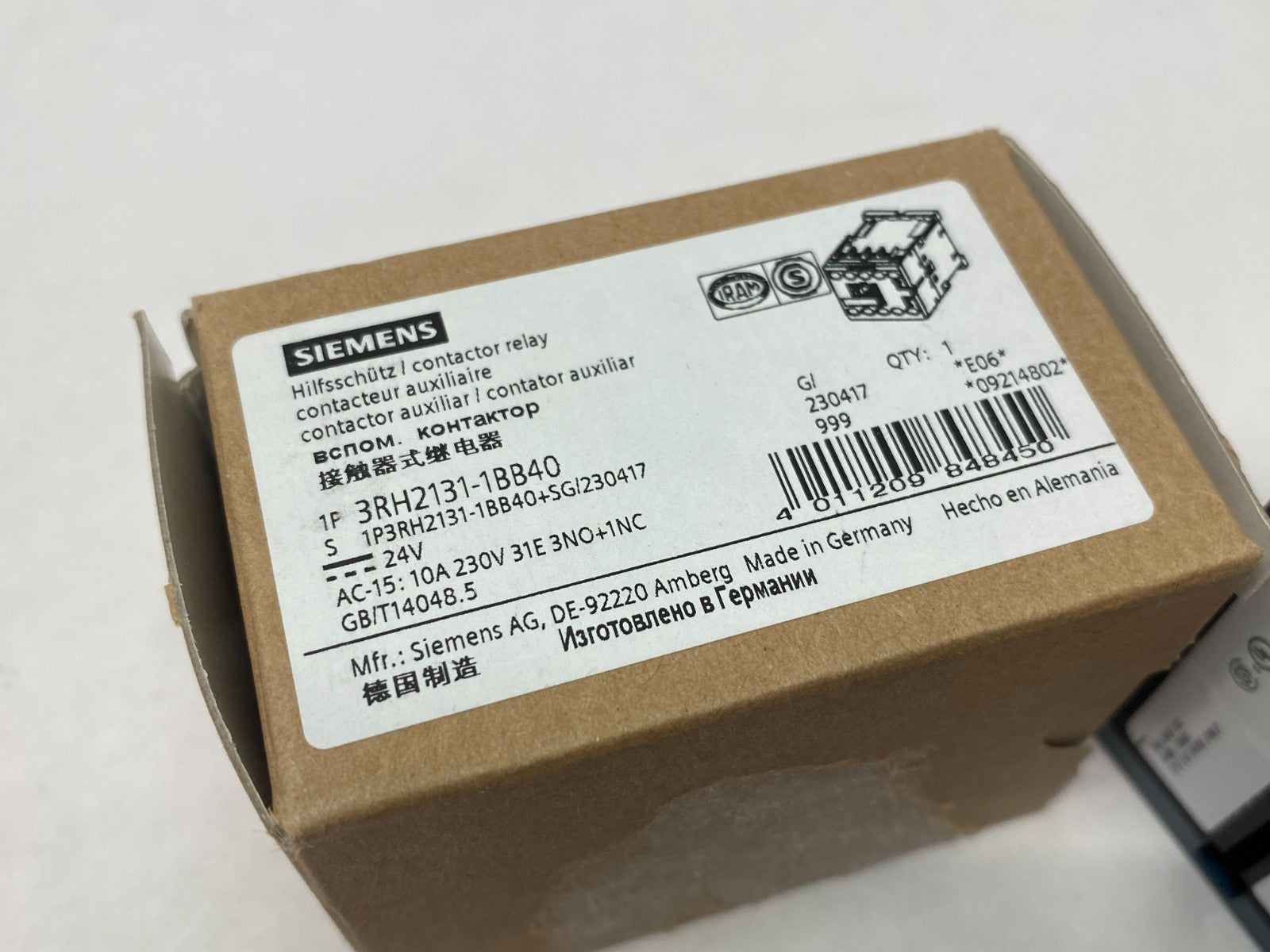 Siemens 3RH2131-1BB40 Sirius Contactor 10A, 230V, 31E 3NO+1NC - Maverick Industrial Sales