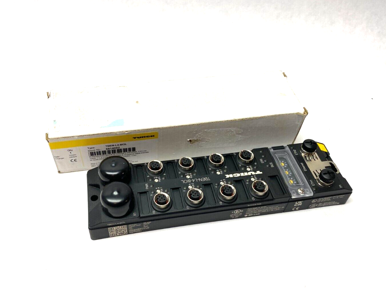 Turck TBEN-L4-8IOL Compact Multiprotocol Ethernet I/O Module 8-Ch 6814082 - Maverick Industrial Sales