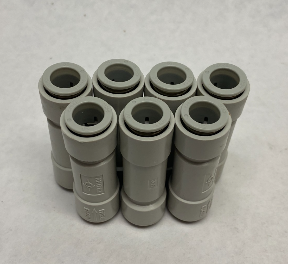 AHK12-00 | SMC AKH12-00 Equal Tube Check Valve Fitting LOT OF 7 - New – Open box - Maverick Industrial Sales