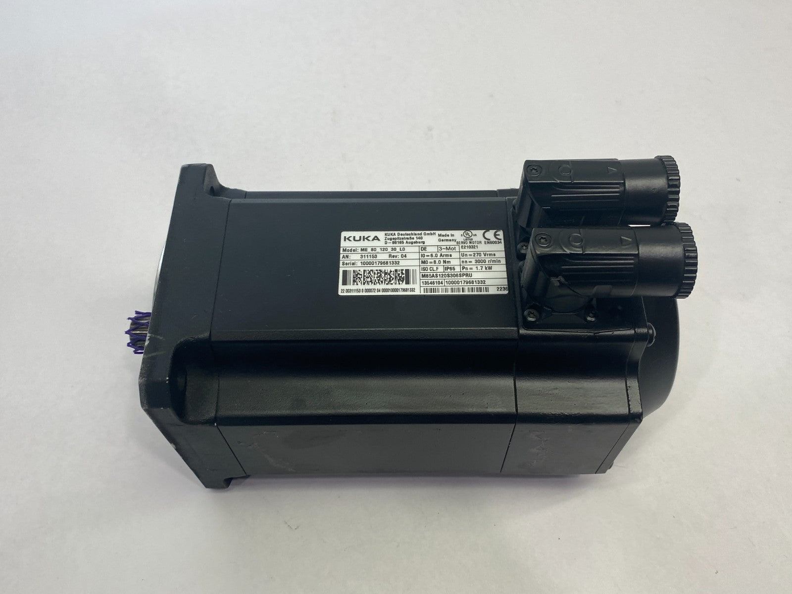 Kuka 311153 3-Phase Servo Motor ME_80_120_30_L0 - Maverick Industrial Sales