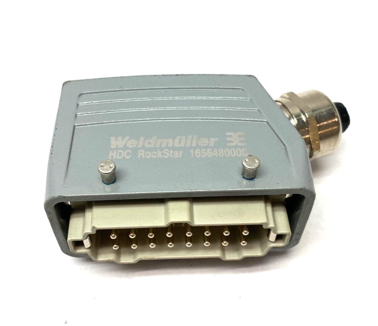 Weidmuller 1656480000 HDC RockStar Cable Hood w/ 1207500000 16-Pin Male Insert - Used - Maverick Industrial Sales