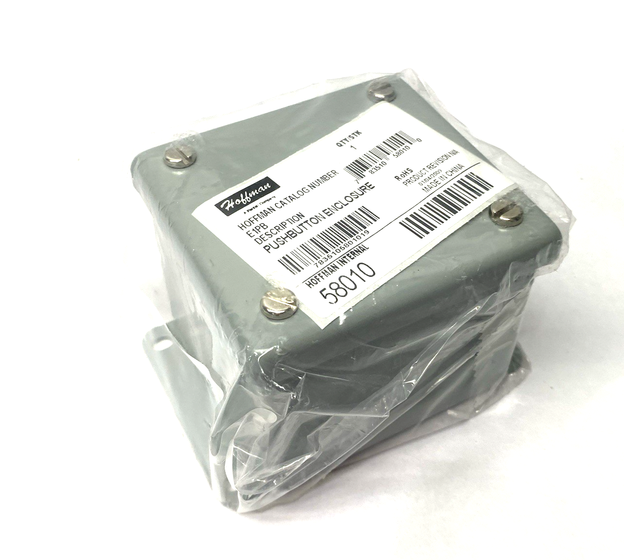 E1PB | Hoffman nVent Pushbutton Enclosure Gray, 1-Hole 30.5mm, Type 12 - New Other - Maverick Industrial Sales