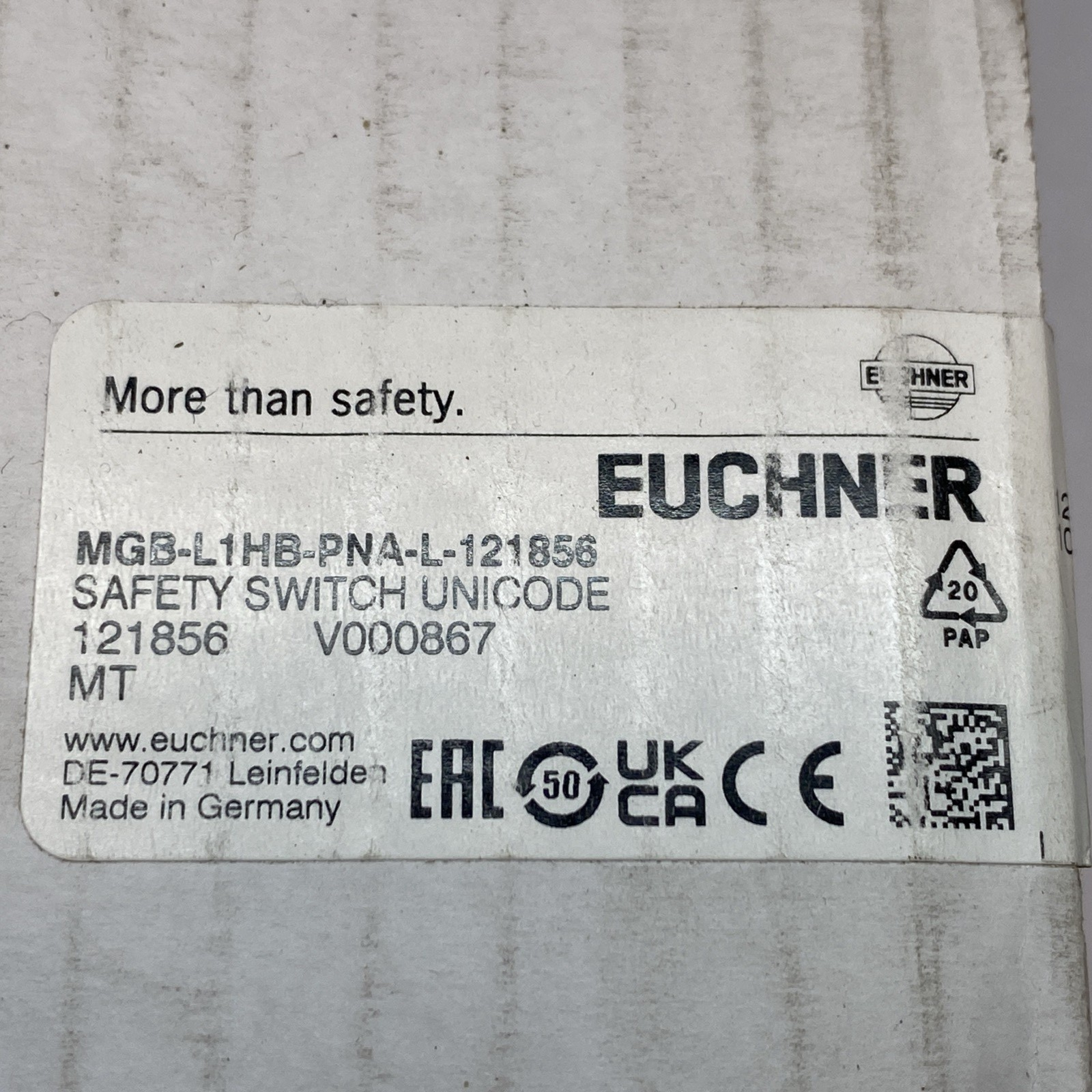 Euchner MGB-L1HB-PNA-L-121856 Multifunctional Gate Box 121856 106221 121855 - Maverick Industrial Sales