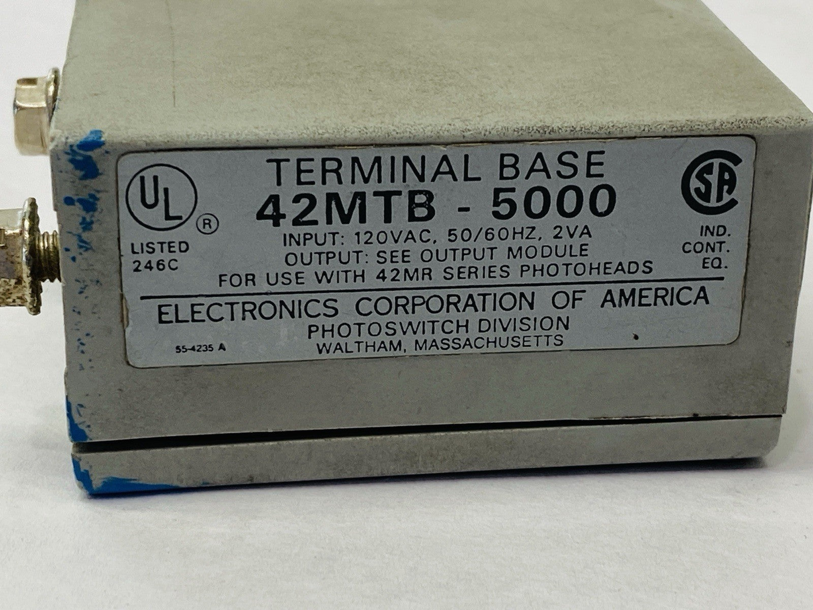 Electronics Corp Of America 42MTB-5000 Terminal Base Series 5000 - Maverick Industrial Sales