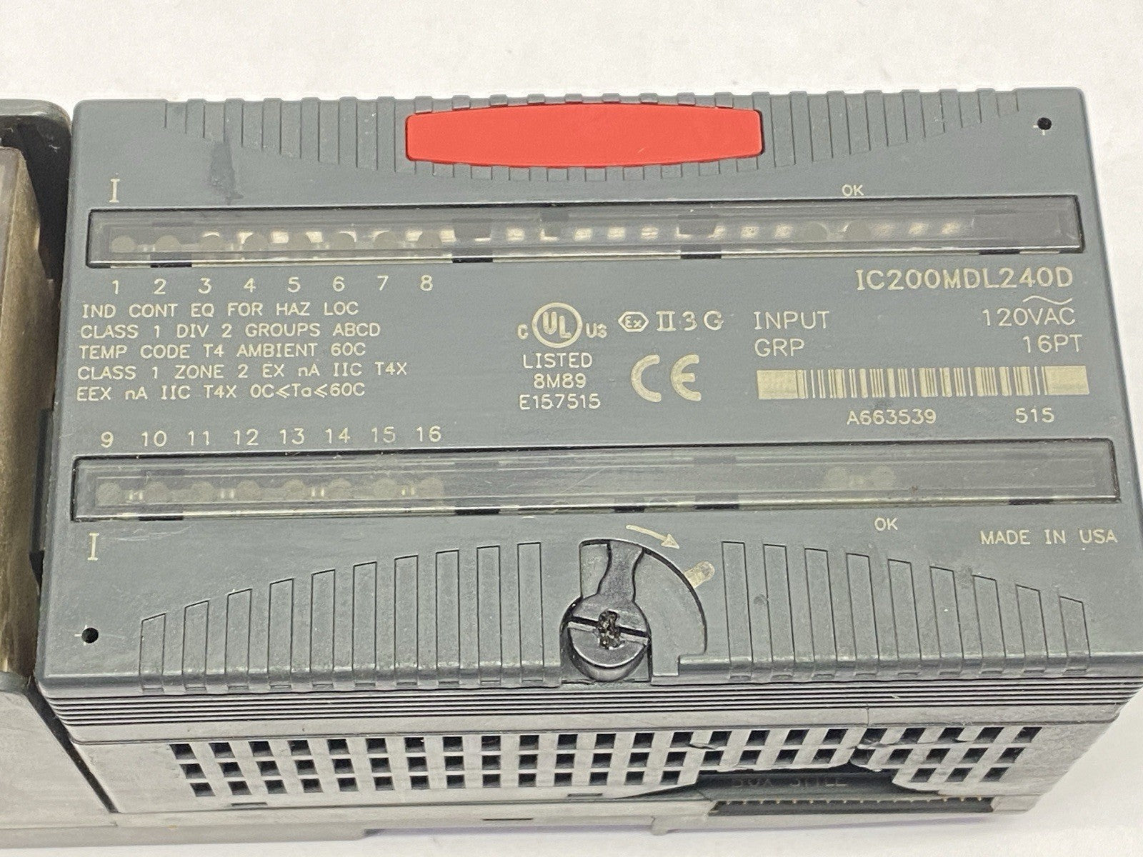 IC200MDL240D | GE Fanuc Input Module 16PT 120VAC - For parts or not working - Maverick Industrial Sales