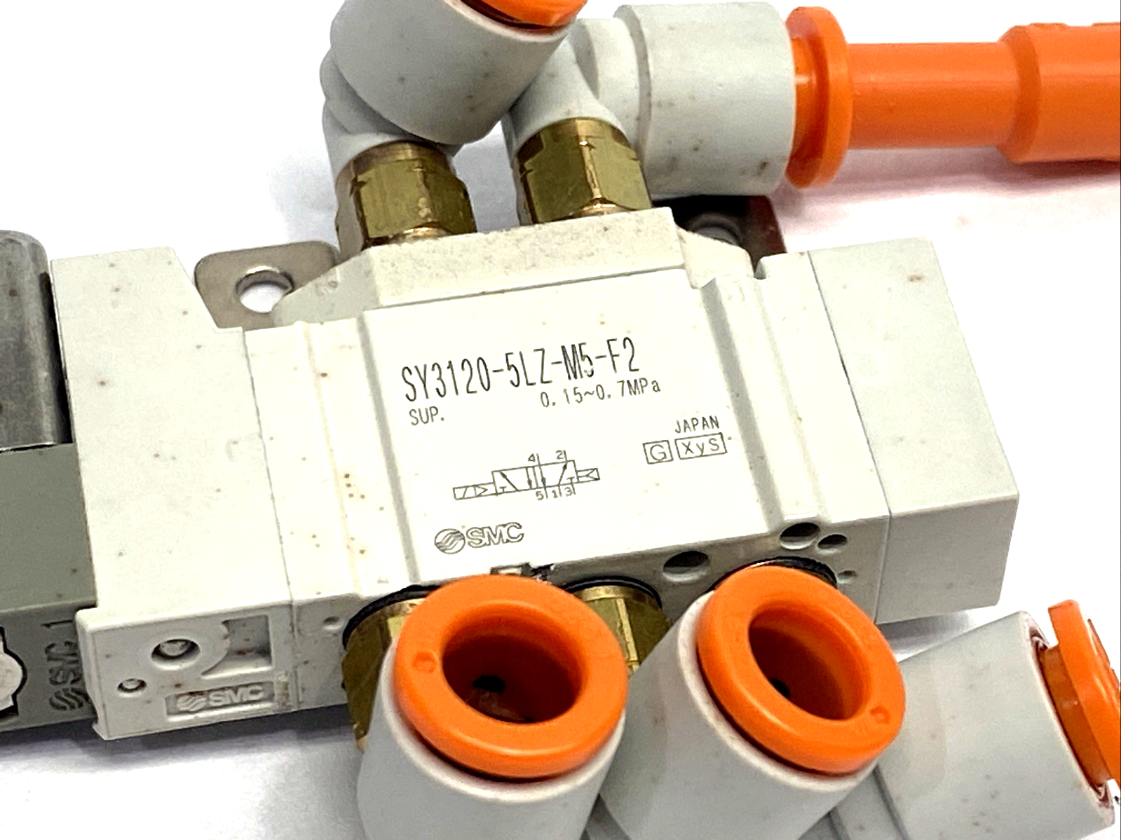SY3120-5LZ-M5-F2 | SMC Solenoid Valve 2-Pos. Single M5 Ports w/ Bracket - Used - Maverick Industrial Sales