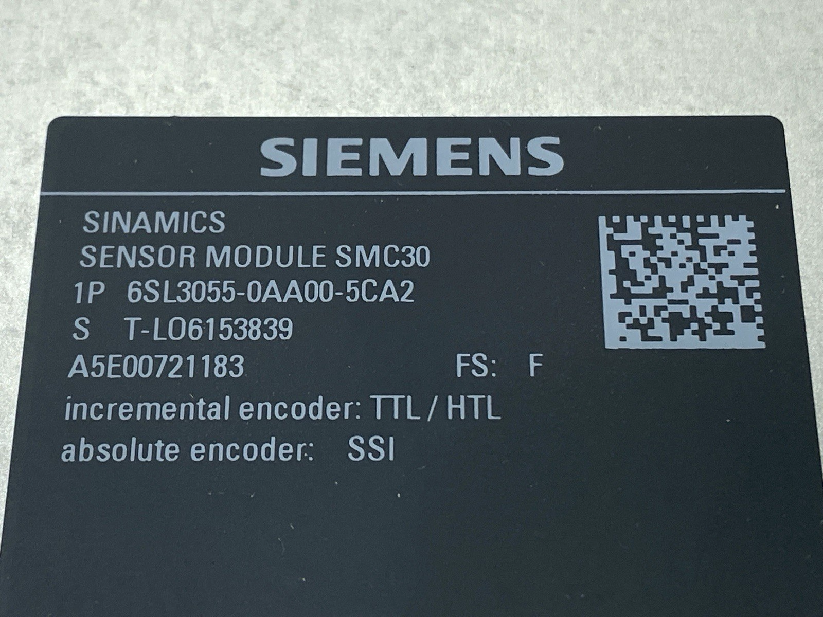 Siemens 6SL3055-0AA00-5CA2 SINAMICS Sensor Module SMC30 - Maverick Industrial Sales